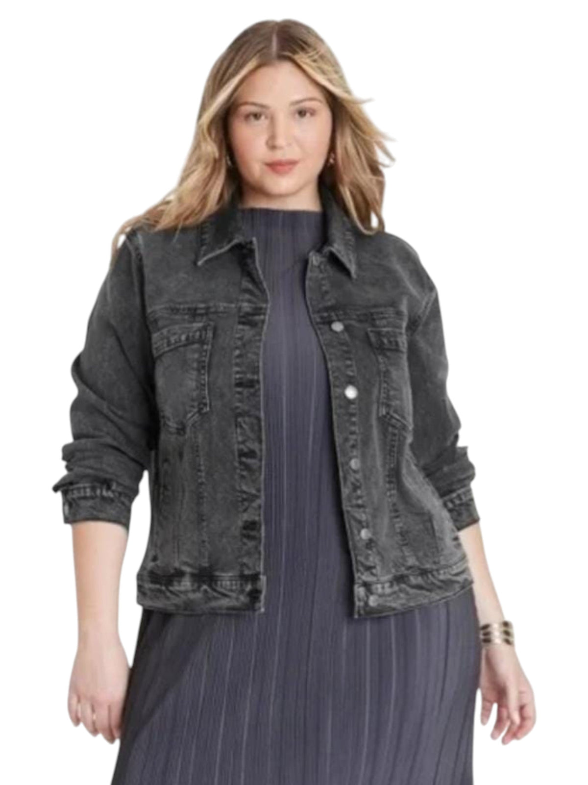 Image for Women's Plain Jeans Jacket,Black