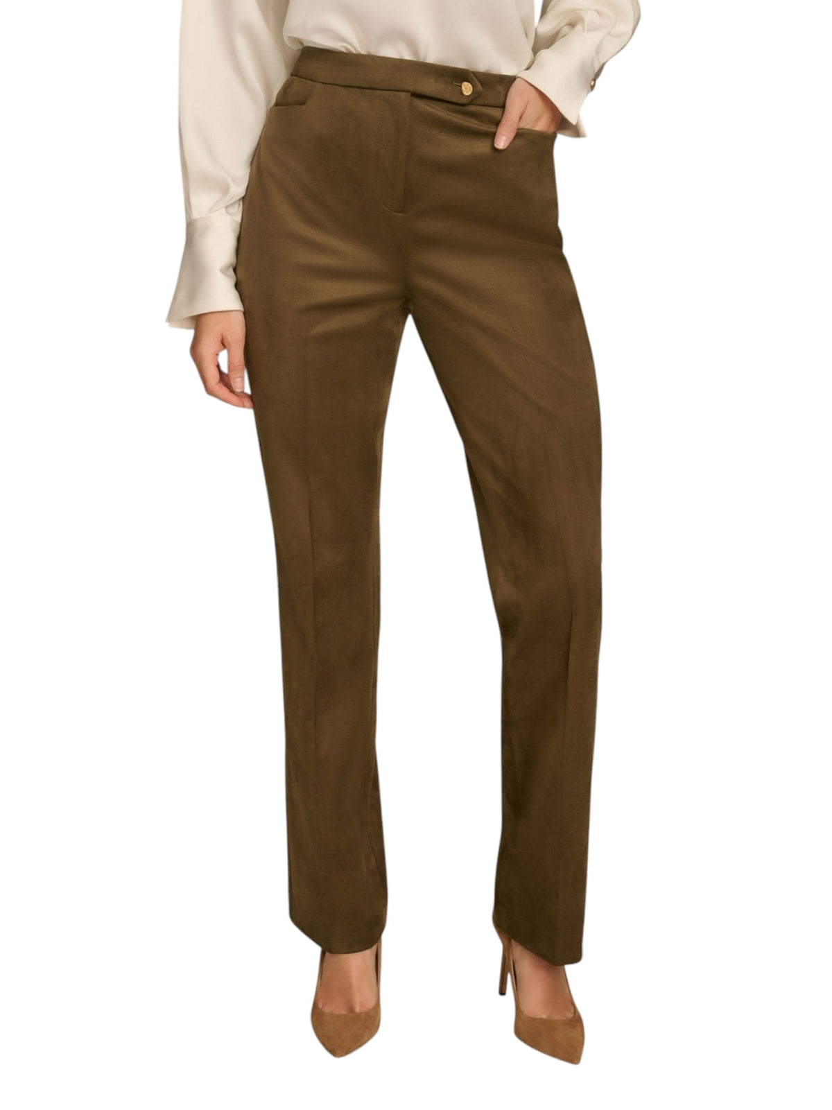 Image for Women's Plain Velour Casual Pant,Olive