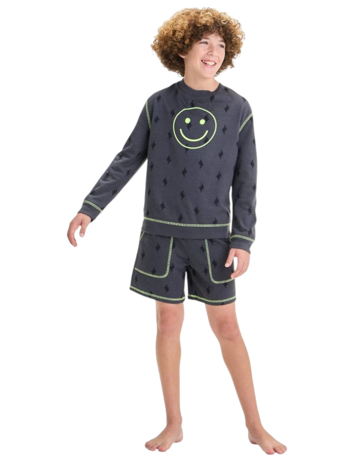Image for Kids Boy's Graphic Printed Pajama Set,Grey
