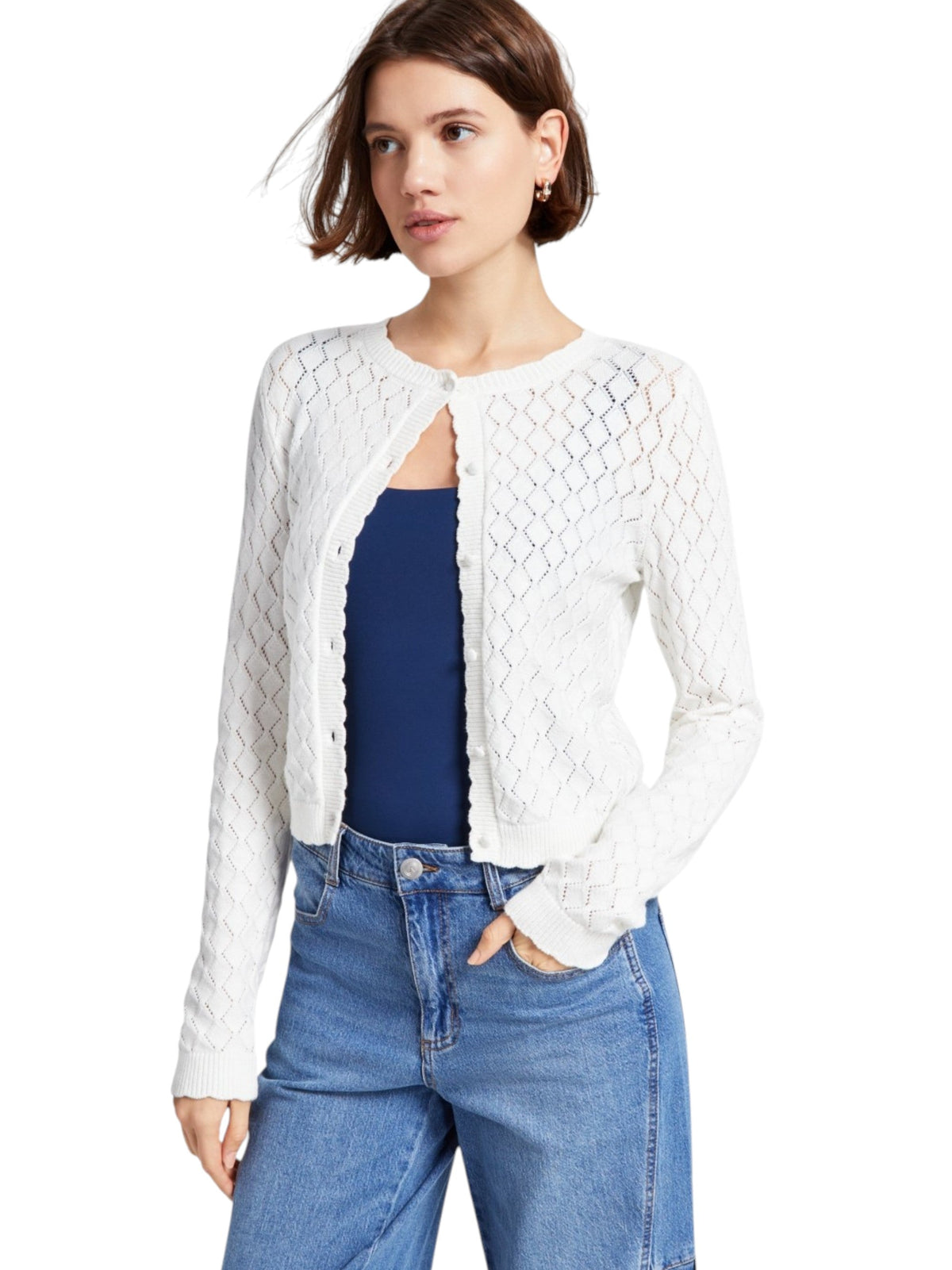 Image for Women's Knitted Cardigan,White