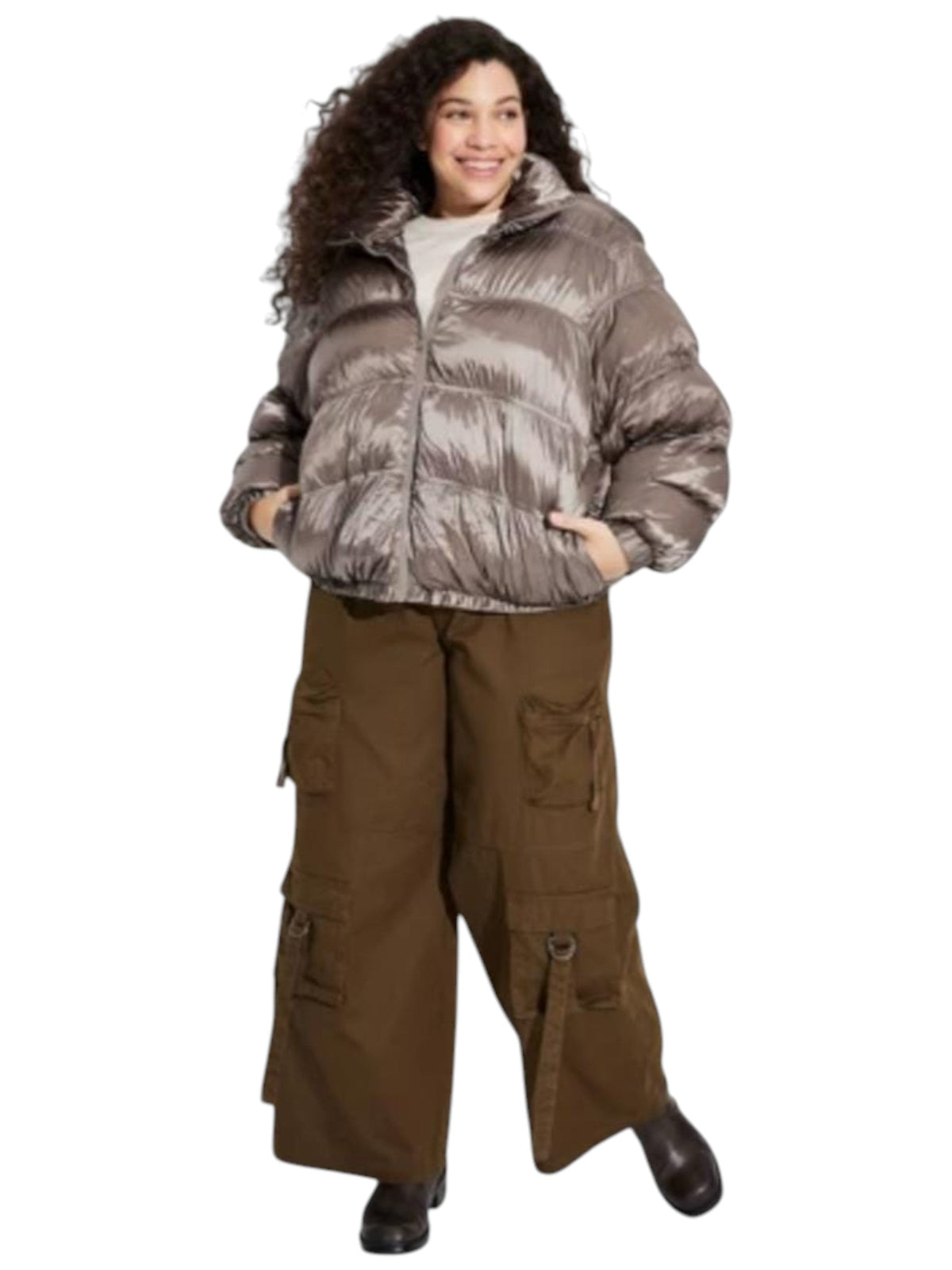 Image for Women's Quilted Jacket,Shiny Brown