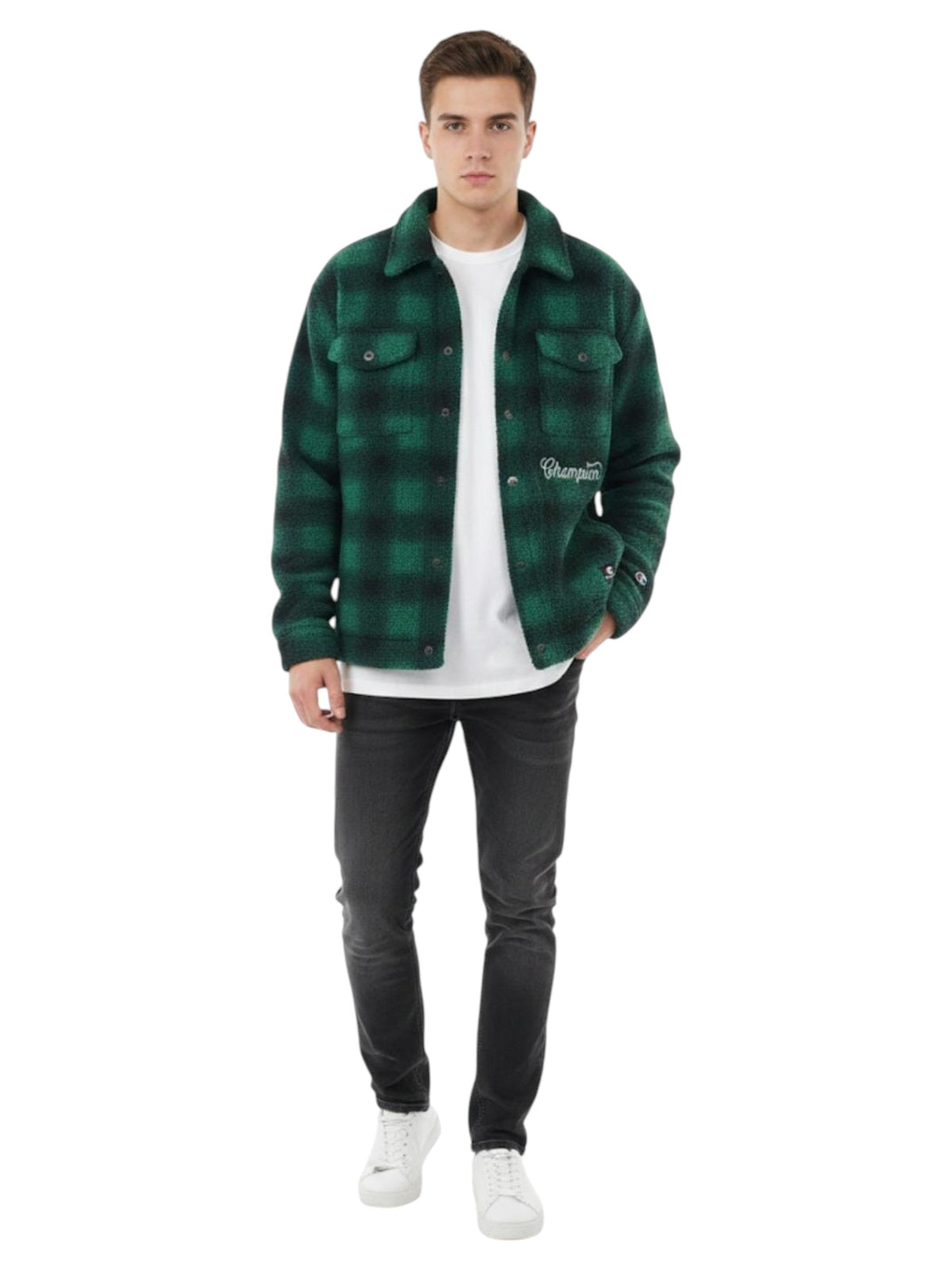 Image for Men's Faux Fur Jacket,Green