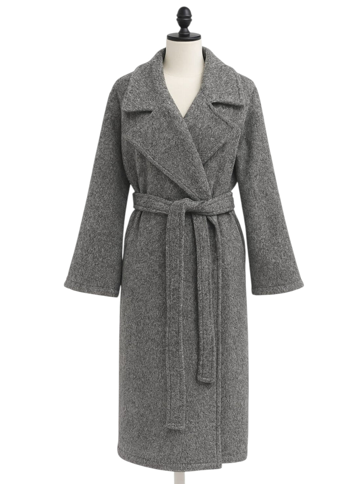 Image for Women's Heather Faux Fur Robe&Belt,Grey