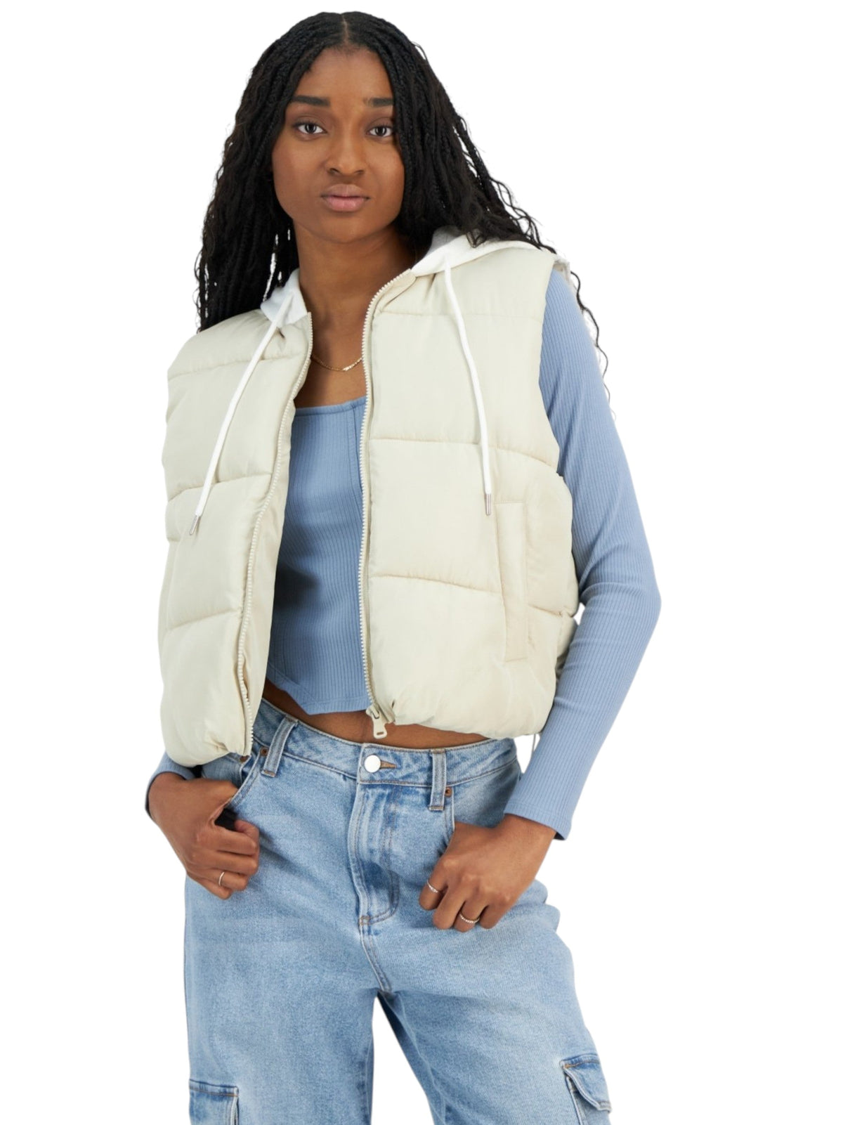 Image for Women's Quilted Vest,Light Beige