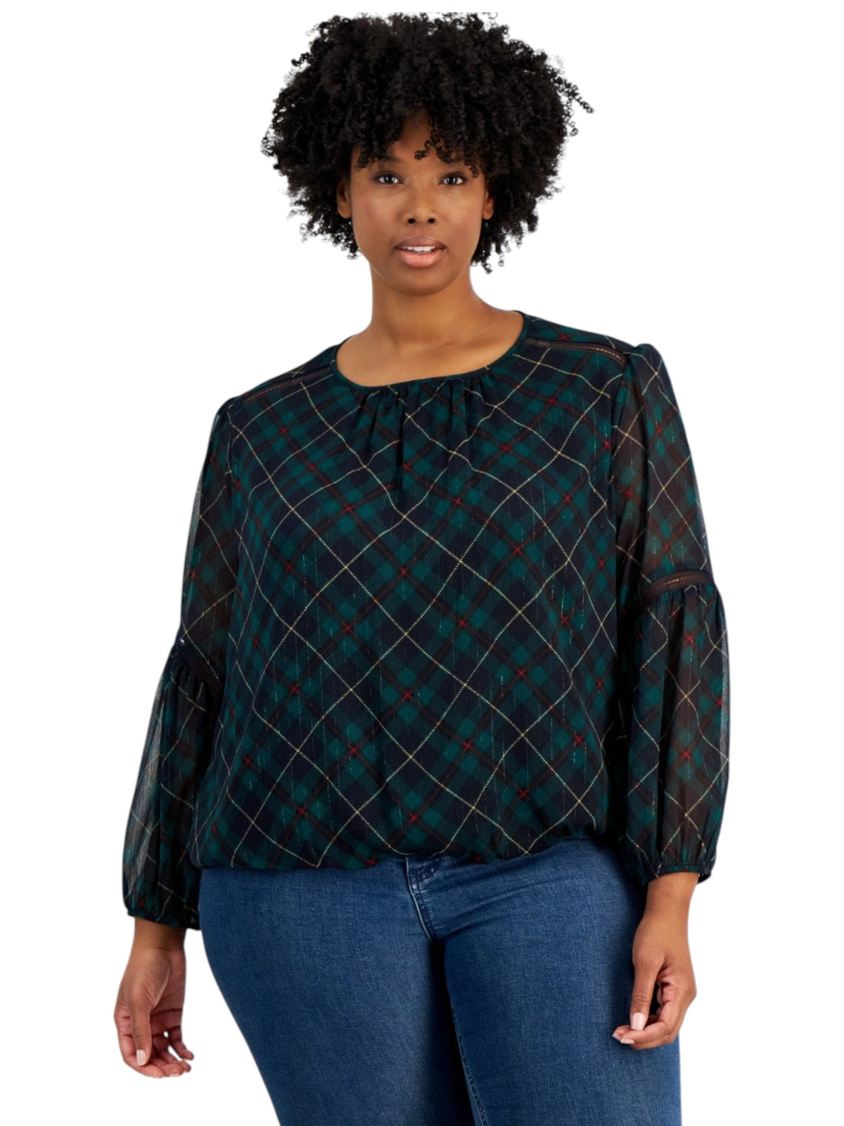 Image for Women's Plaid Top,Multi