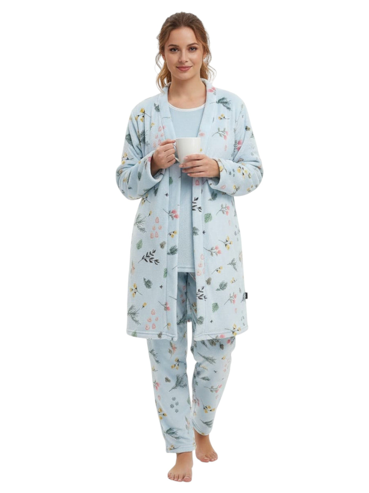 Image for Women's Faux Fur Sleepwear Set,Blue