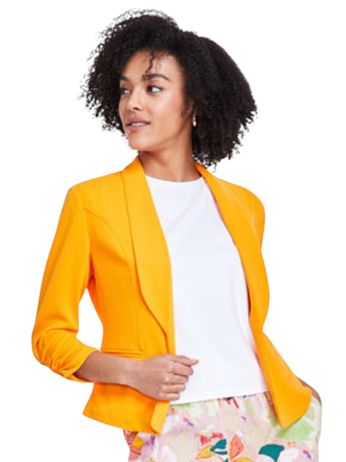 Image for Women's Textured Blazer,Orange