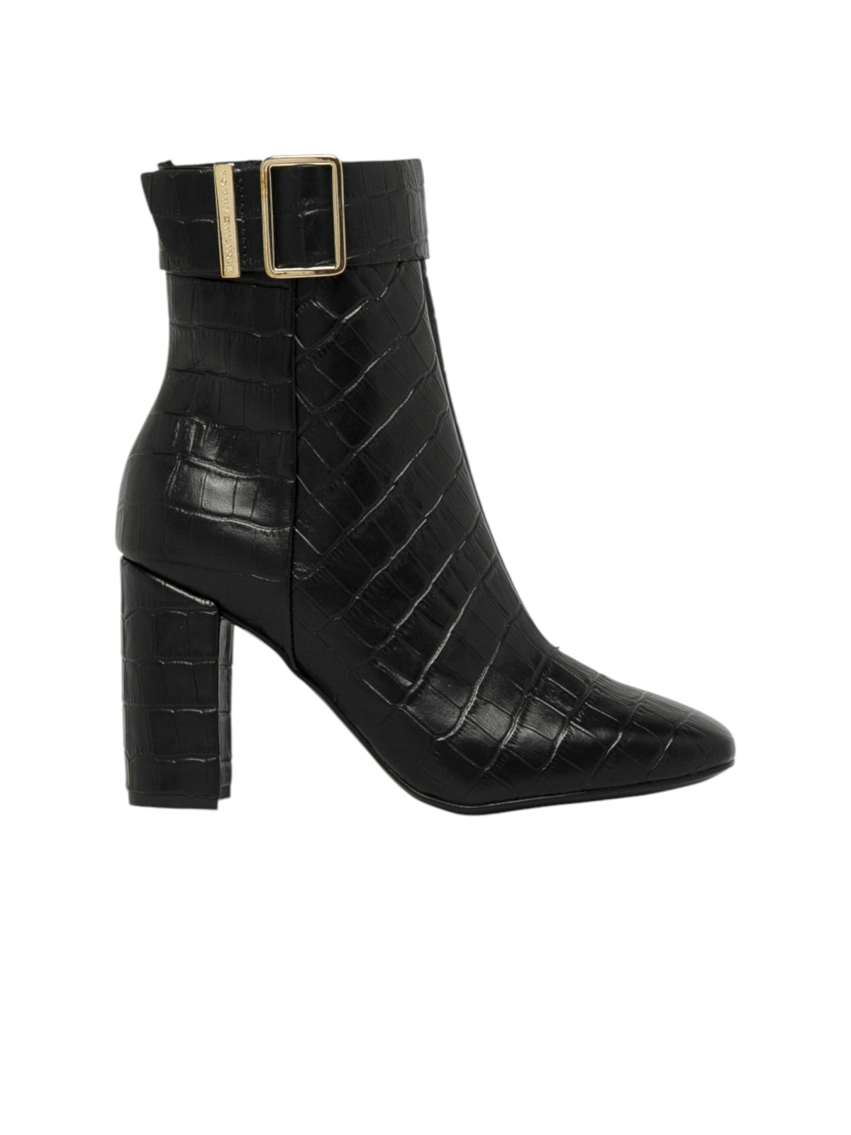 Image for Women's Croc Leather Anke Boots,Black