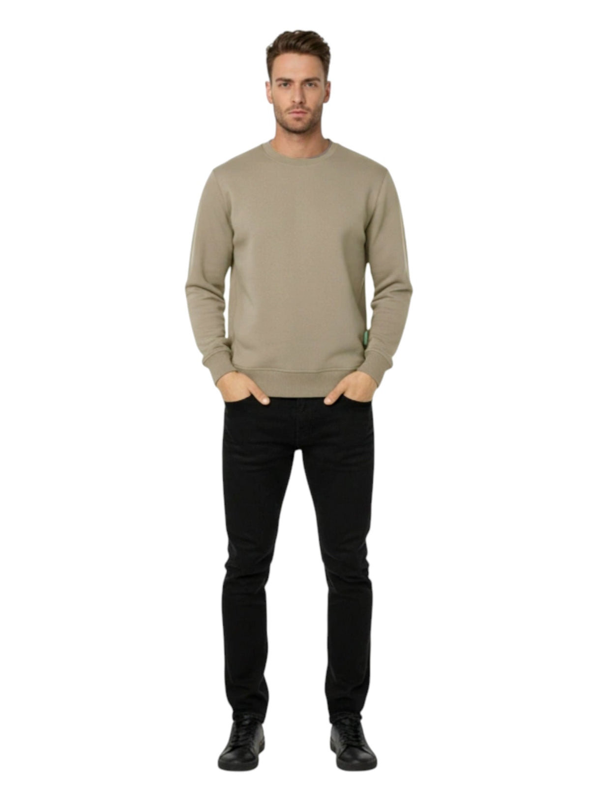 Image for Men's Plain Sweaters,Beige