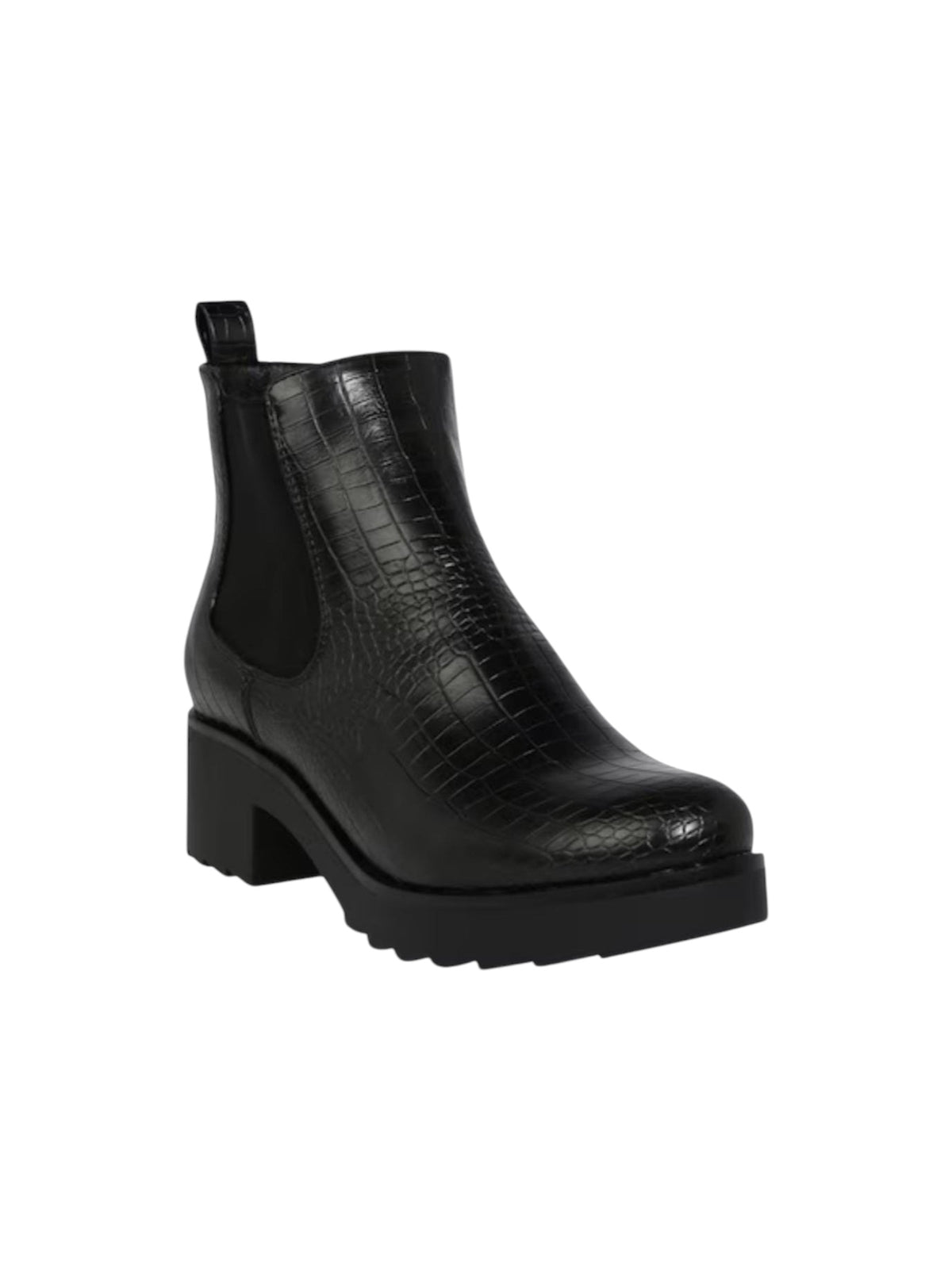 Image for Women's Printed Leather Ankle Boots,Black