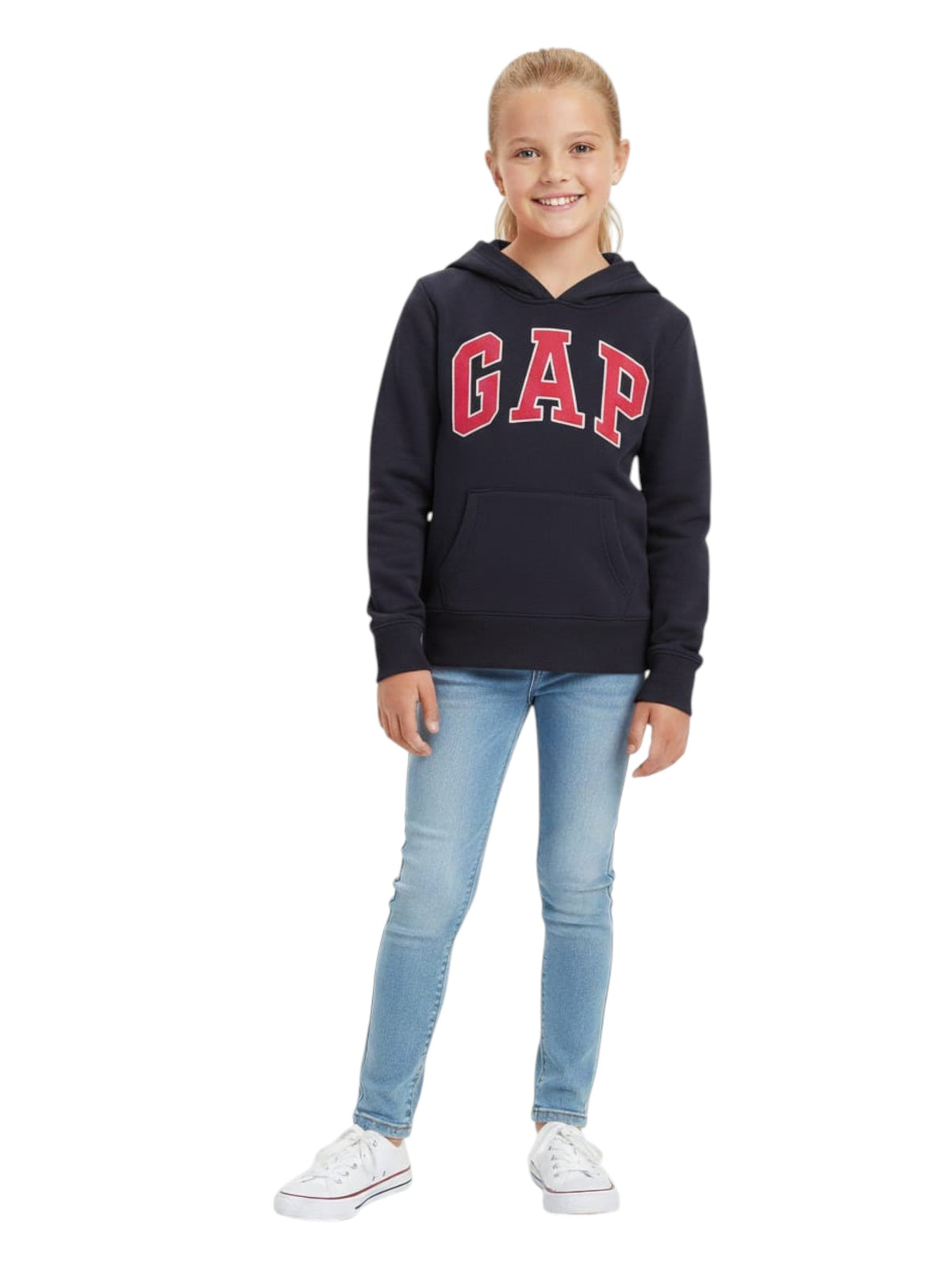 Image for Kid's Girl's Brand Logo Printed Hoodie,Navy