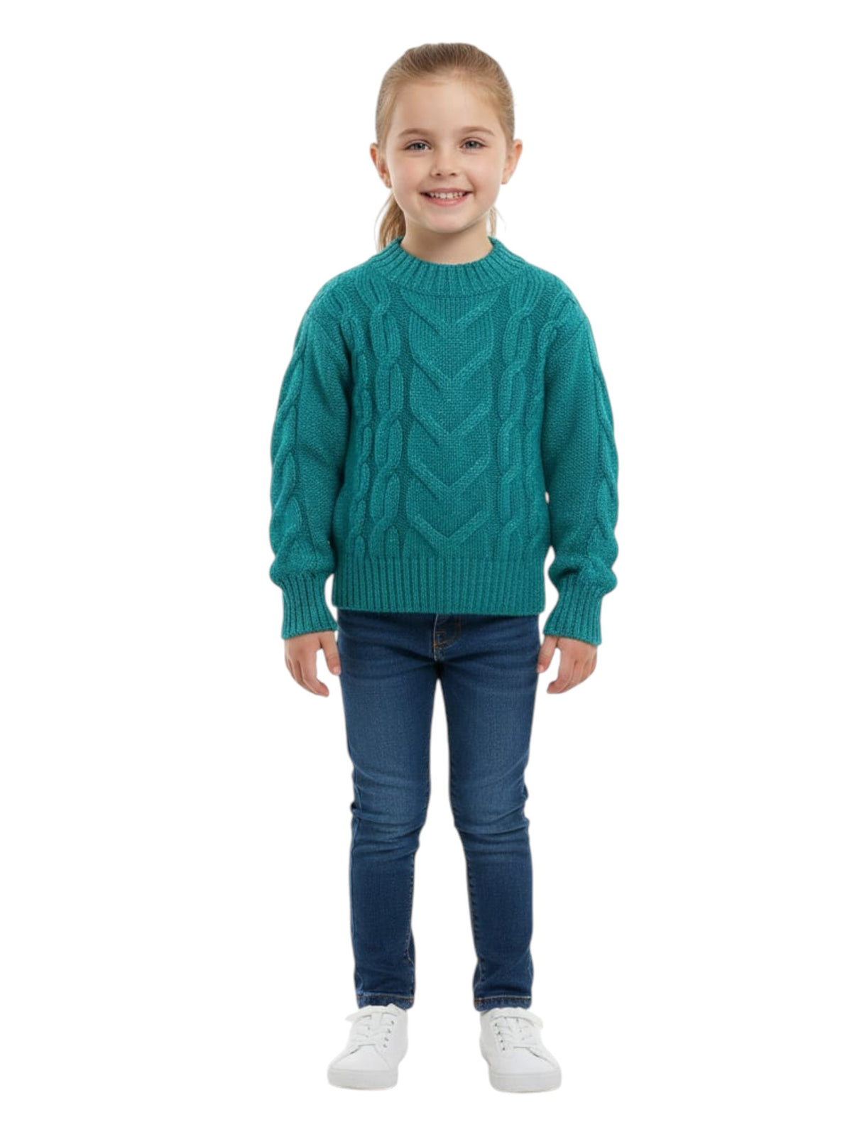 Image for Kid's Girl's Knitted Sweaters,Green