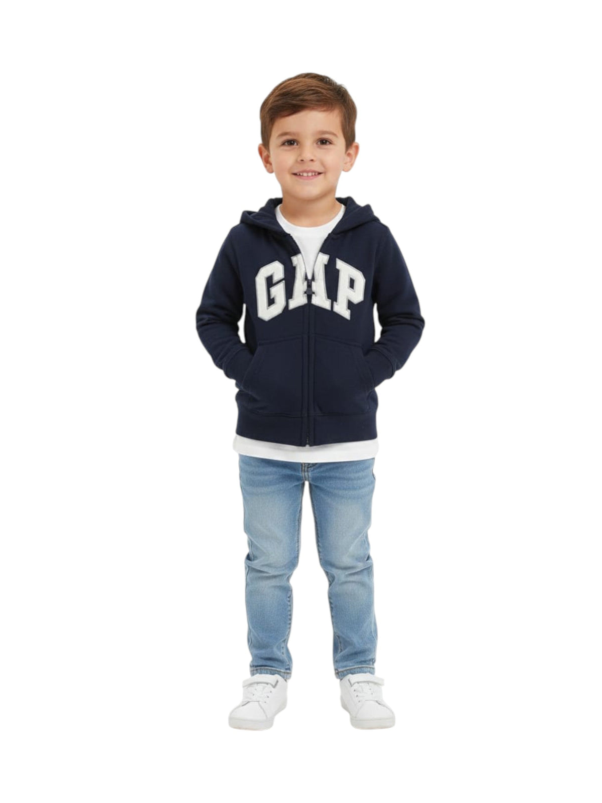 Image for Kids Boy's Brand Logo Printed Hoodie,Navy