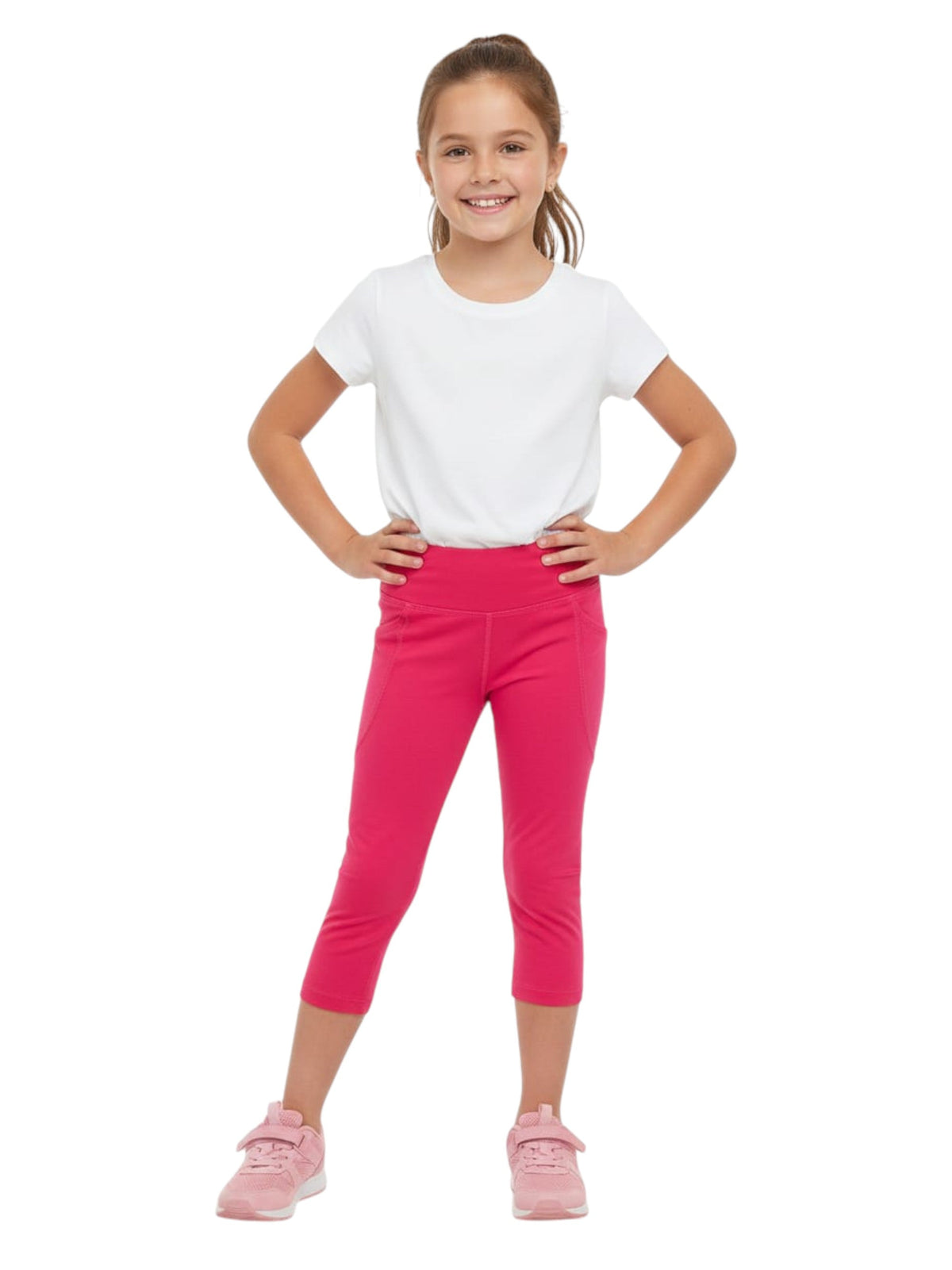 Image for Kids Girl's Plain Solid Legging,Dark Pink