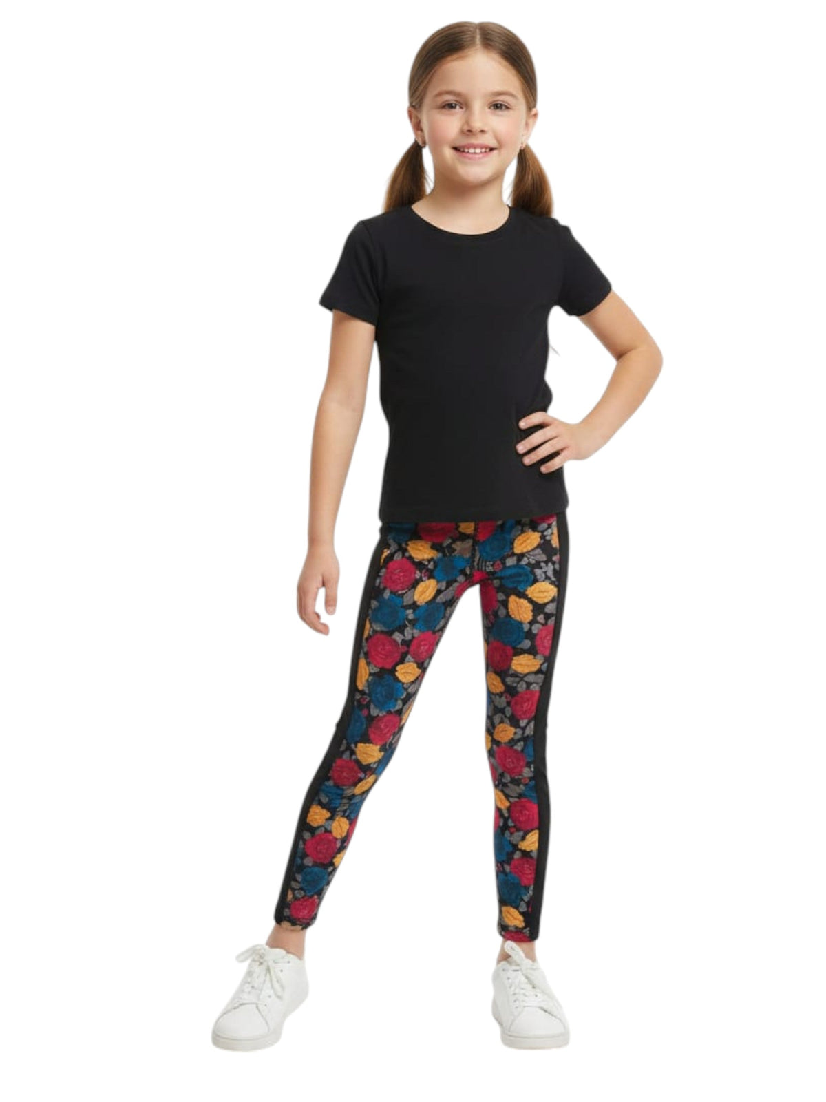 Image for Kids Girl's Floral Printed Legging,Black