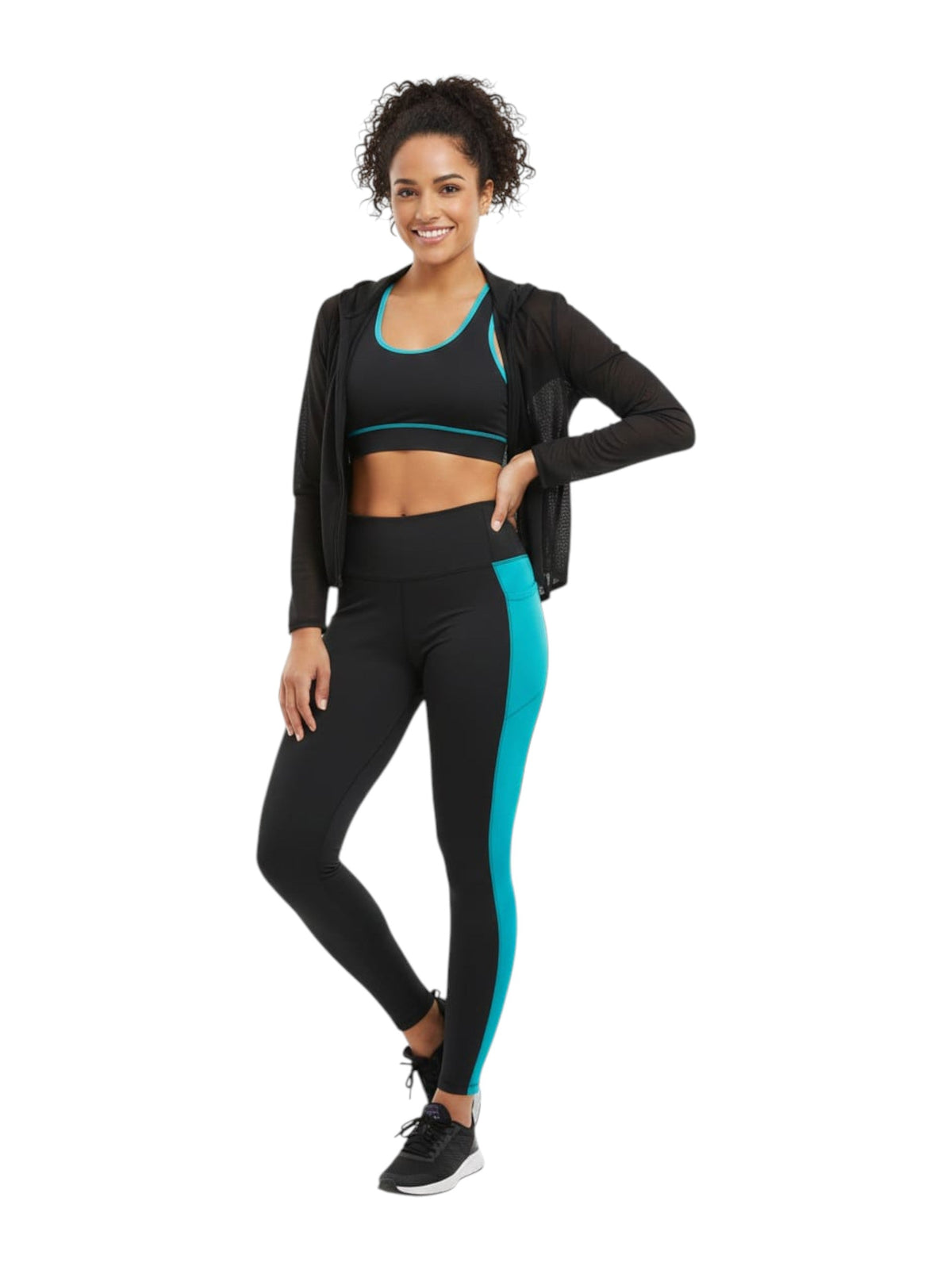 Image for Women's Colorblocked Legging,Black/Blue