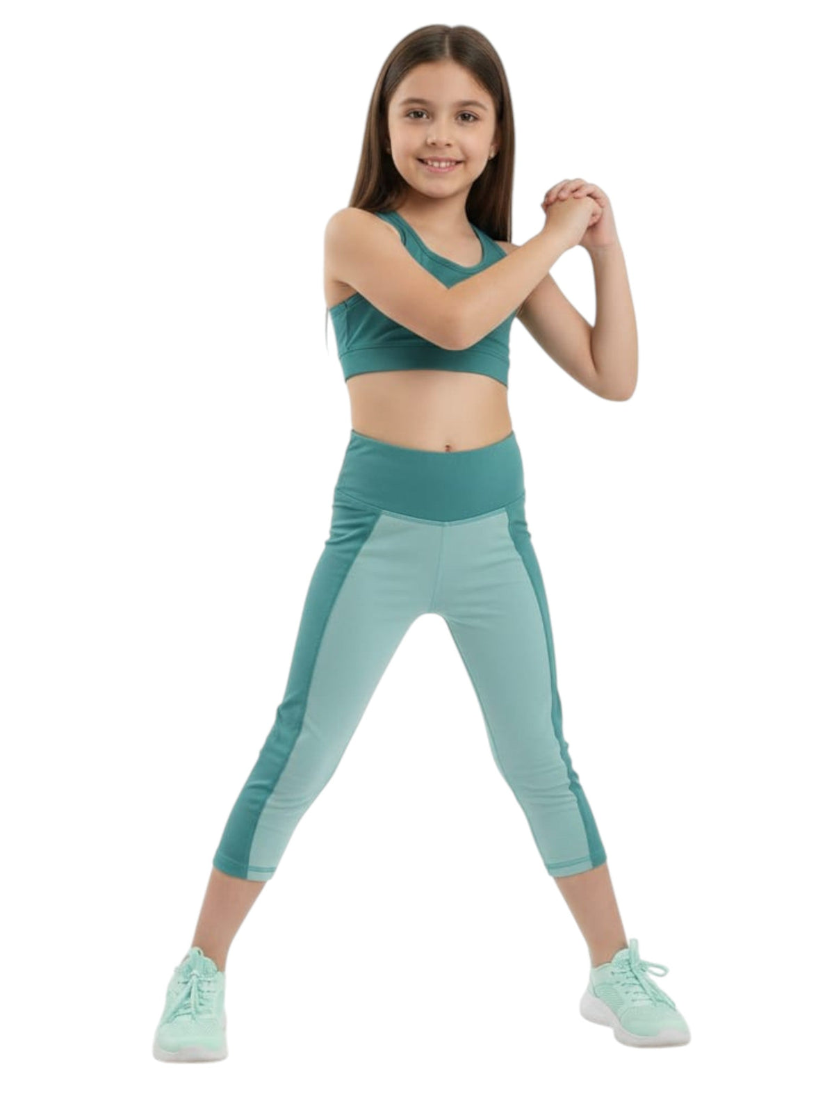 Image for Kids Girl's Colorblocked Legging,Light Green