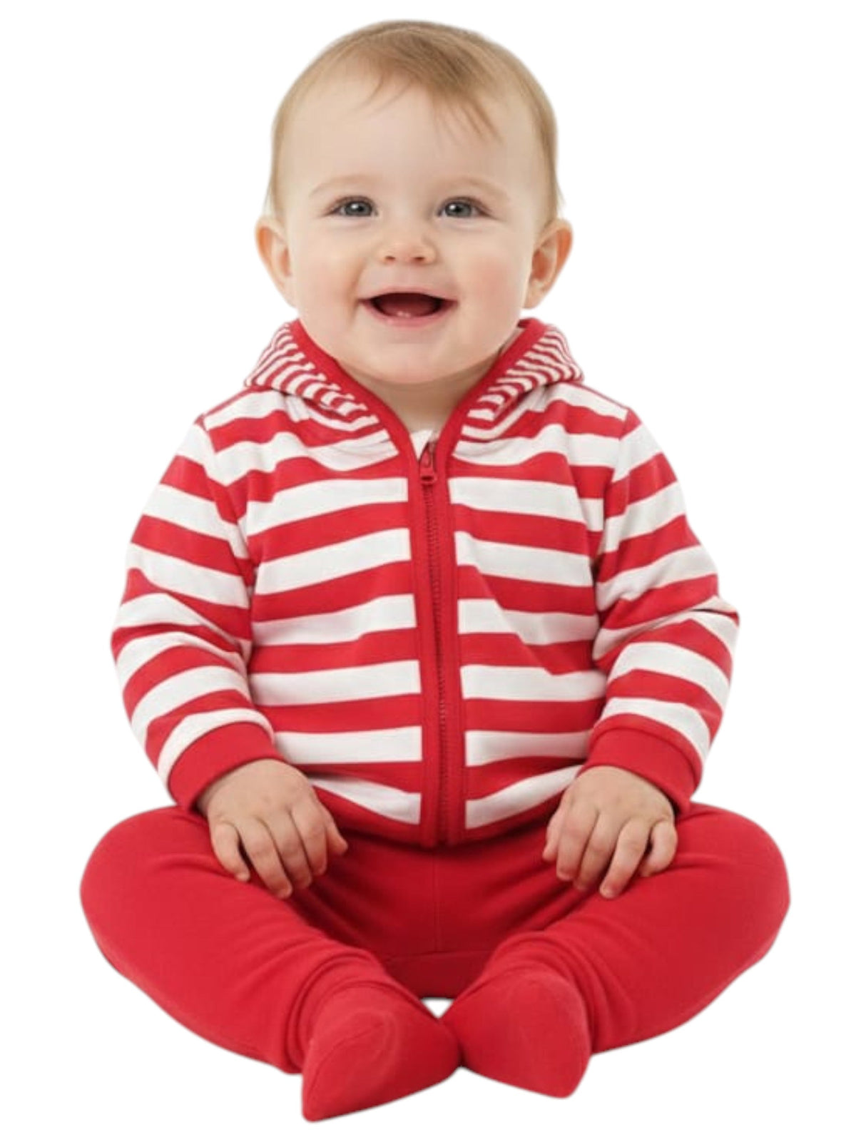 Image for Kids Boy's Striped Pajama Set,Red