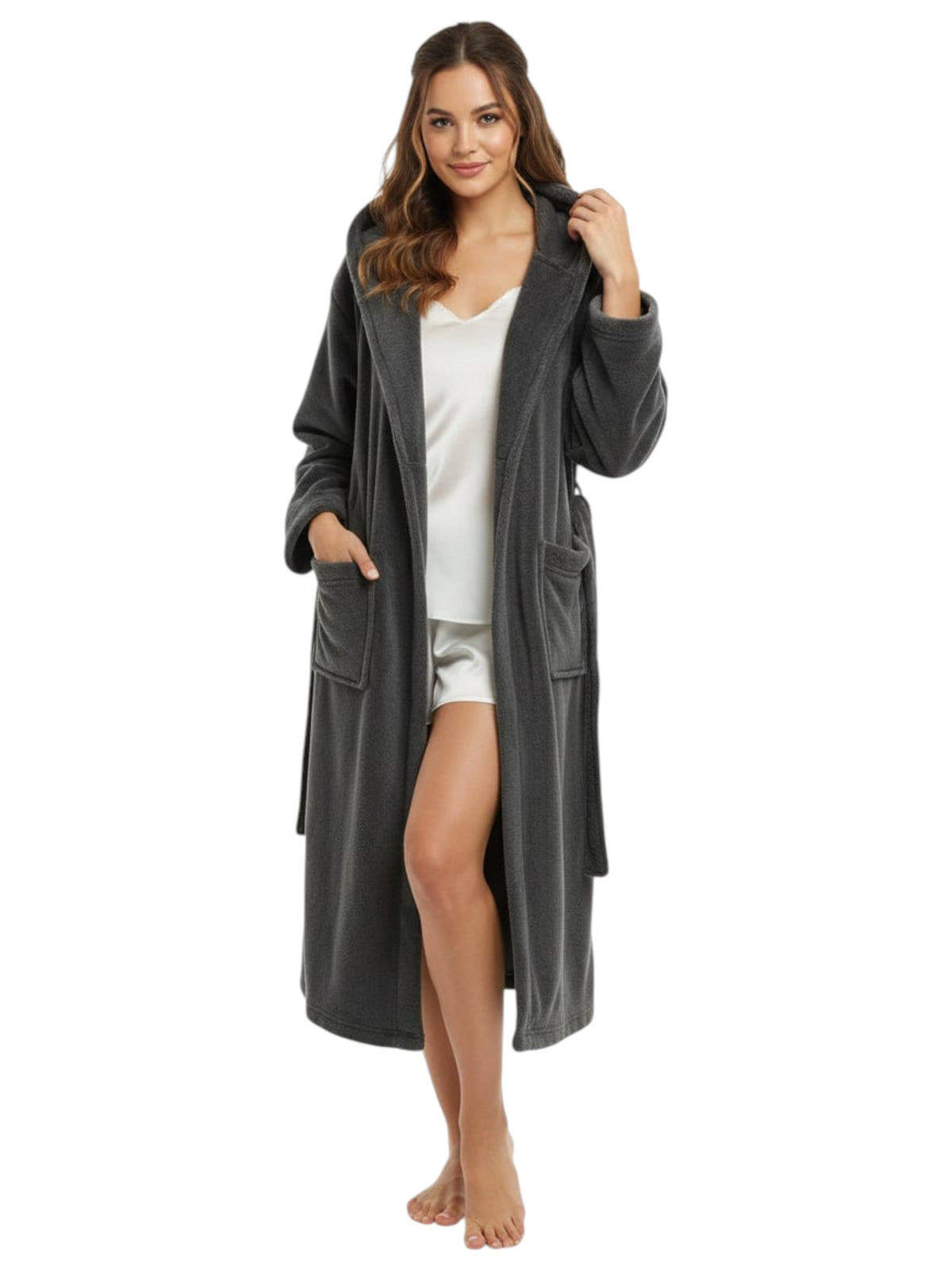 Image for Women's Plain Solid Sleepwear Robe,Grey