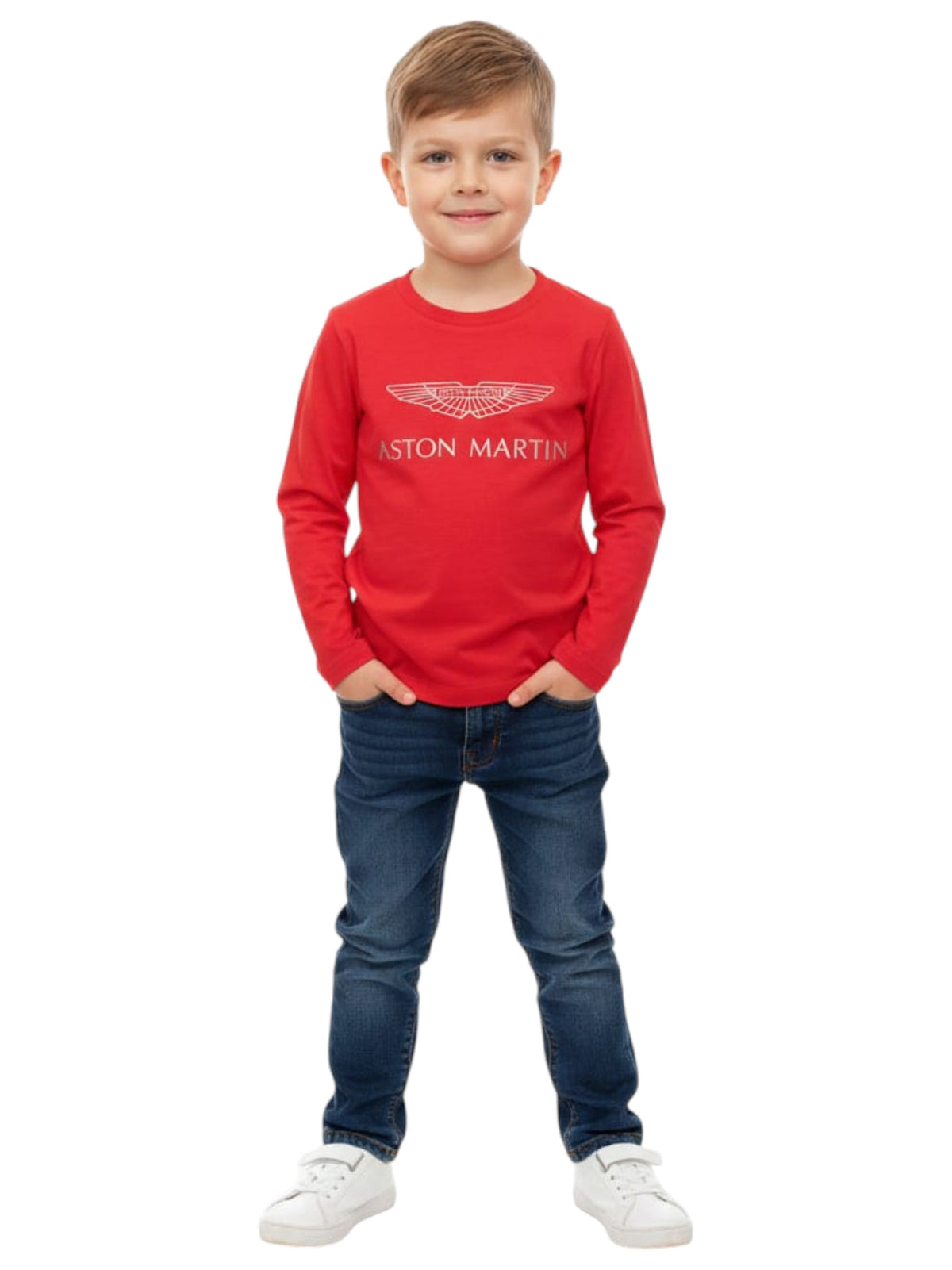 Image for Kids Boy's Brand Logo Printed Top,Red