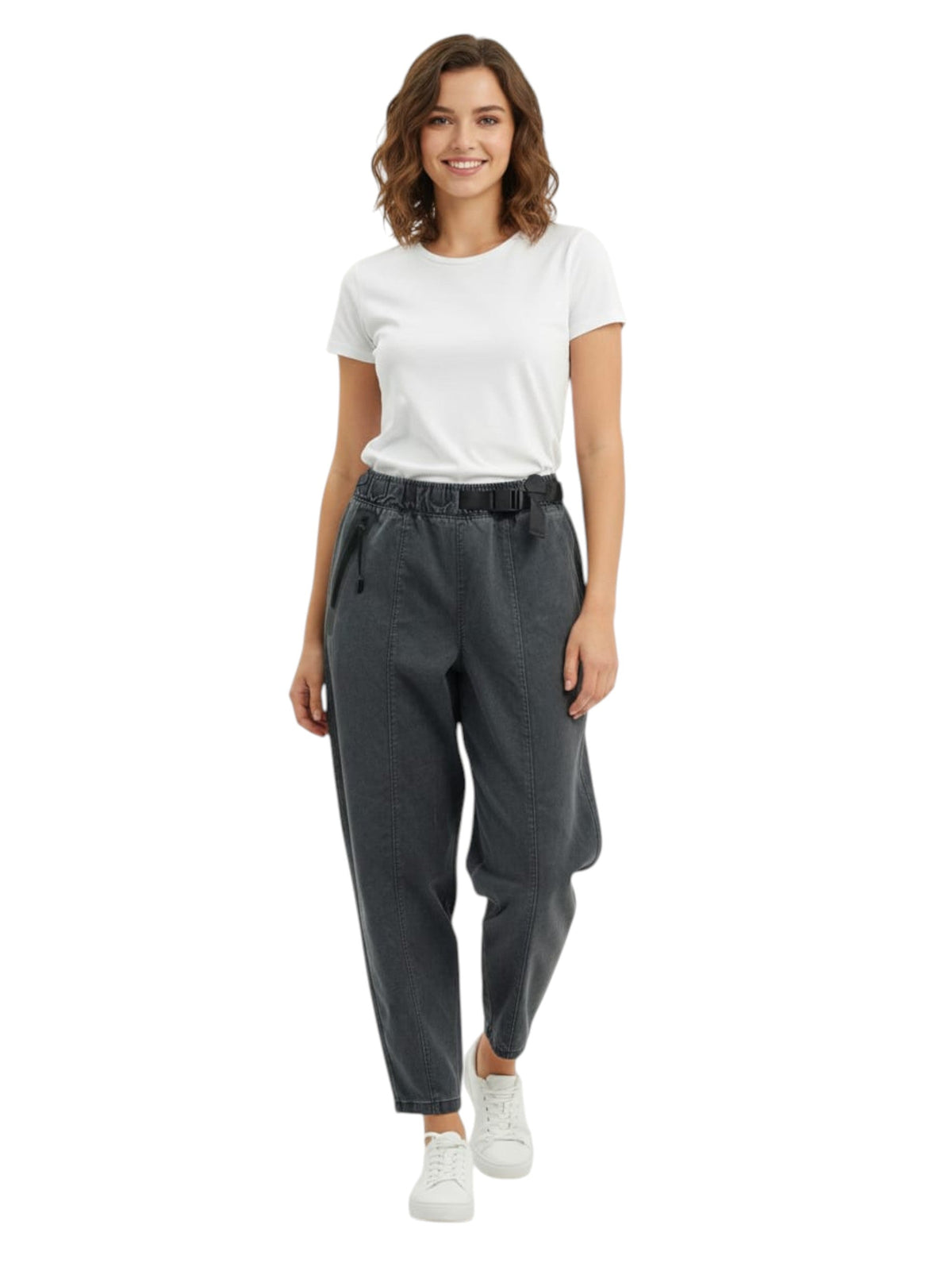 Image for Women's Plain Solid Pant,Grey