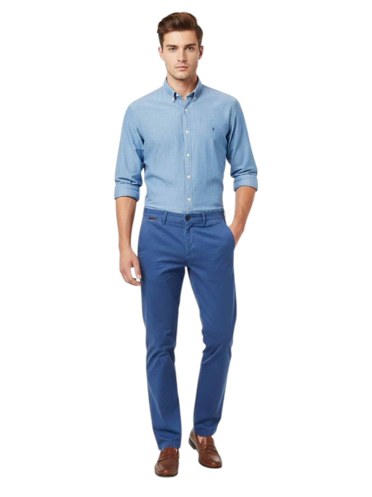Image for Men's Plain Solid Classic Pant,Light Blue