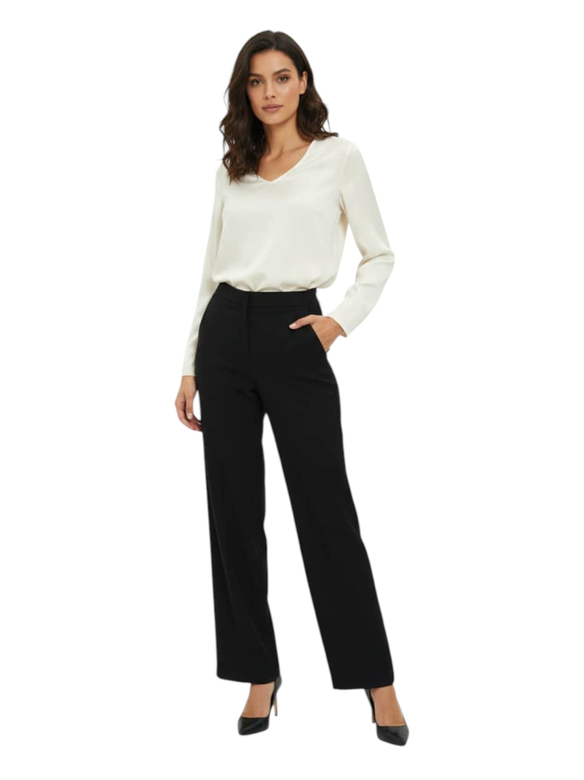 Image for Women's Plain Solid Classic Pant,Black