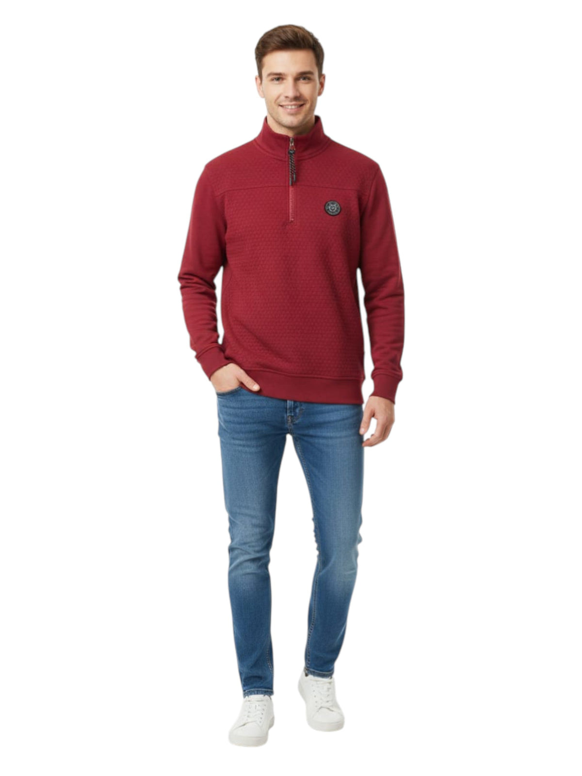 Image for Men's Plain Solid Sweaters,Red
