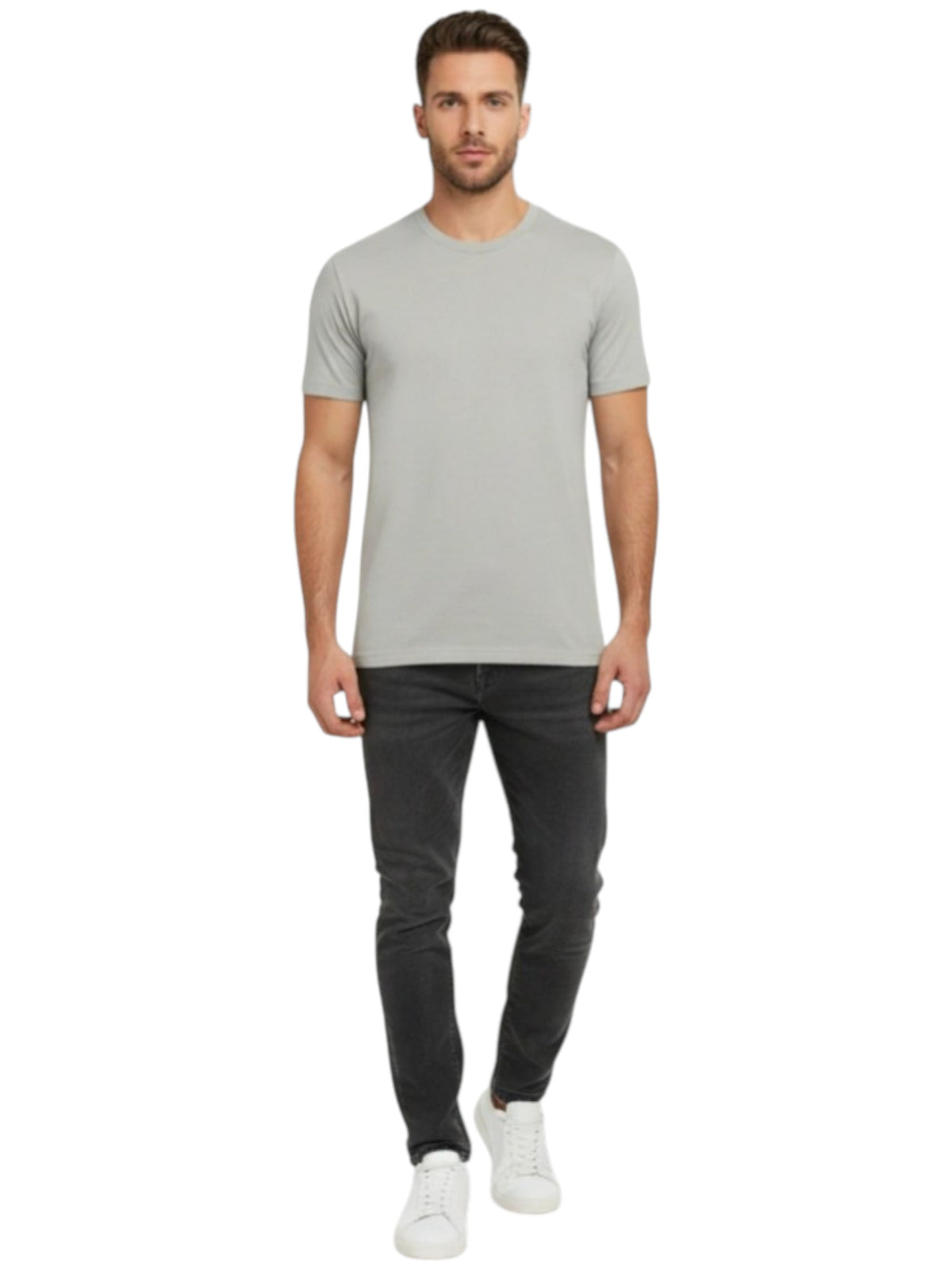Image for Men's Plain Top,Light Grey