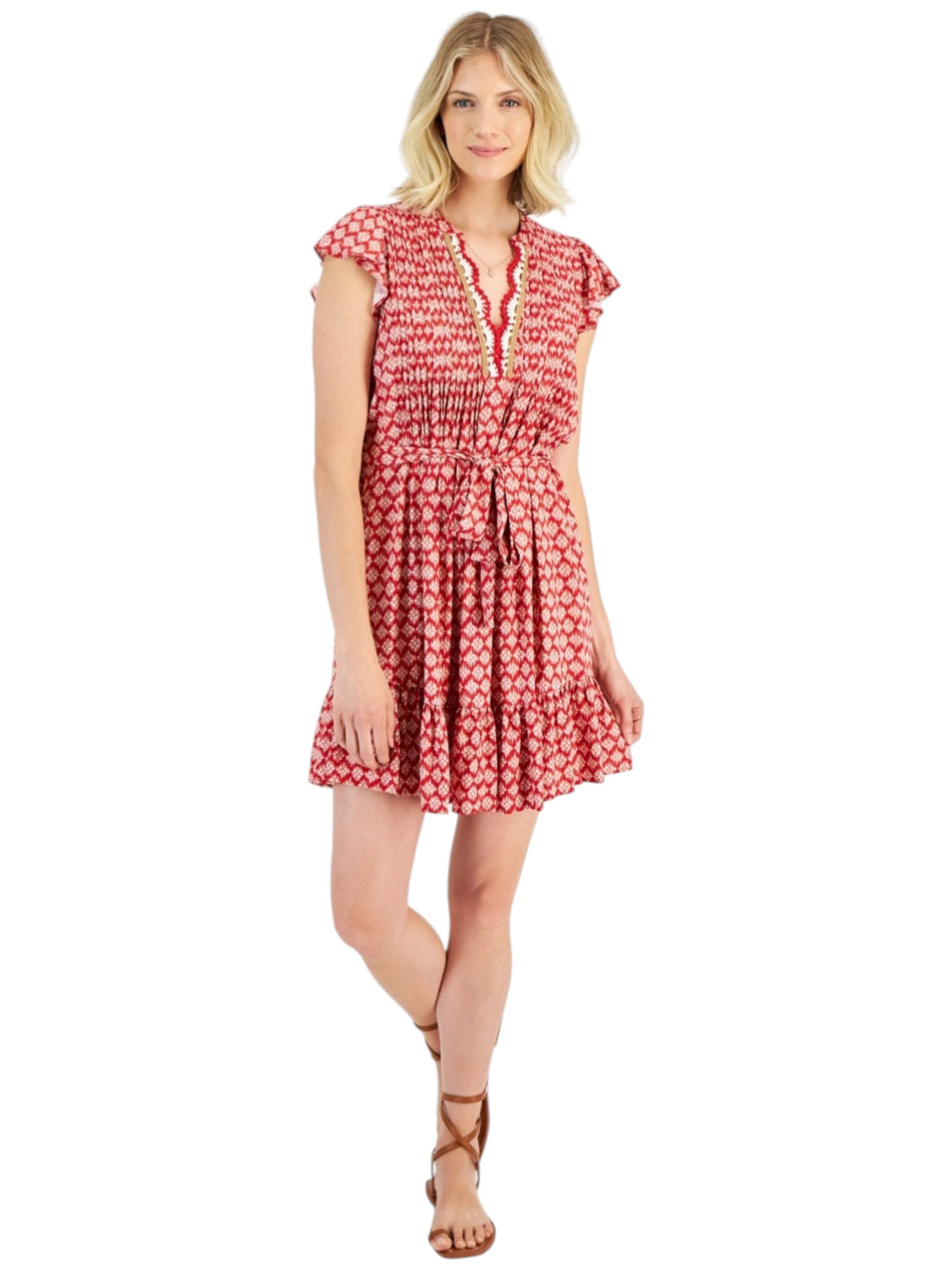 Image for Women's Printed Dress,Red