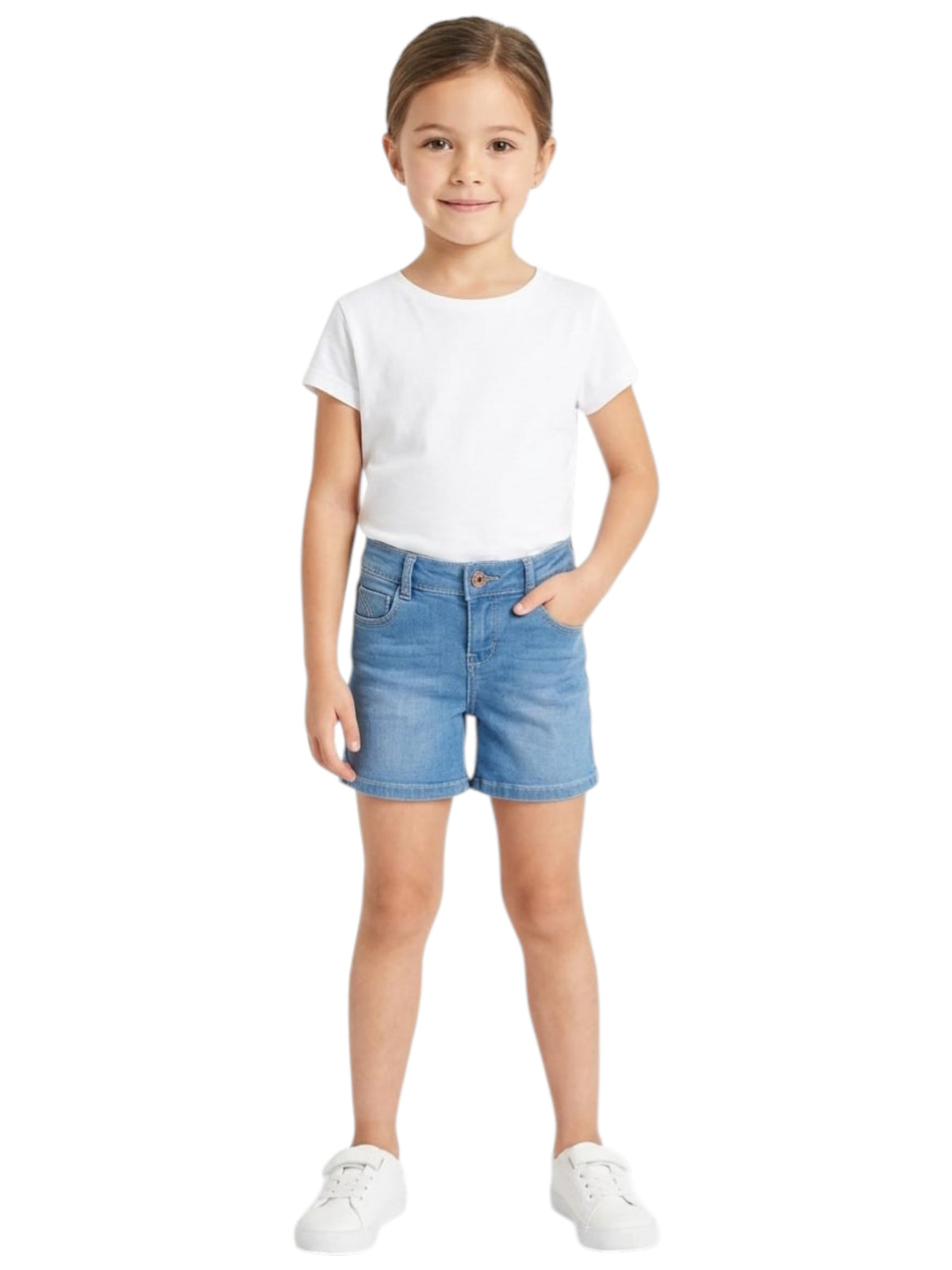 Image for Kids Girl's Plain Short,Jeans Blue