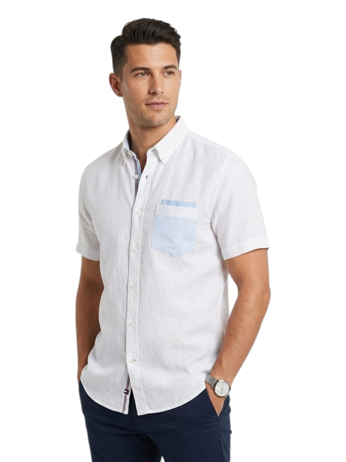 Image for Men's Knitted Dress Shirt,Off White