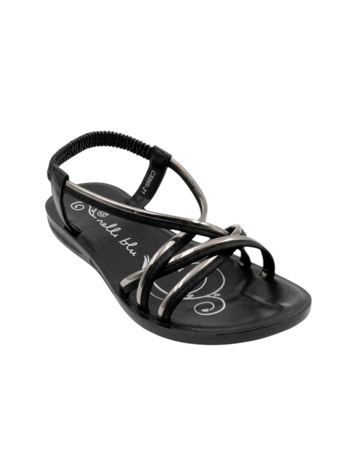 Image for Kids Girl's Ribbed Sandals,Black
