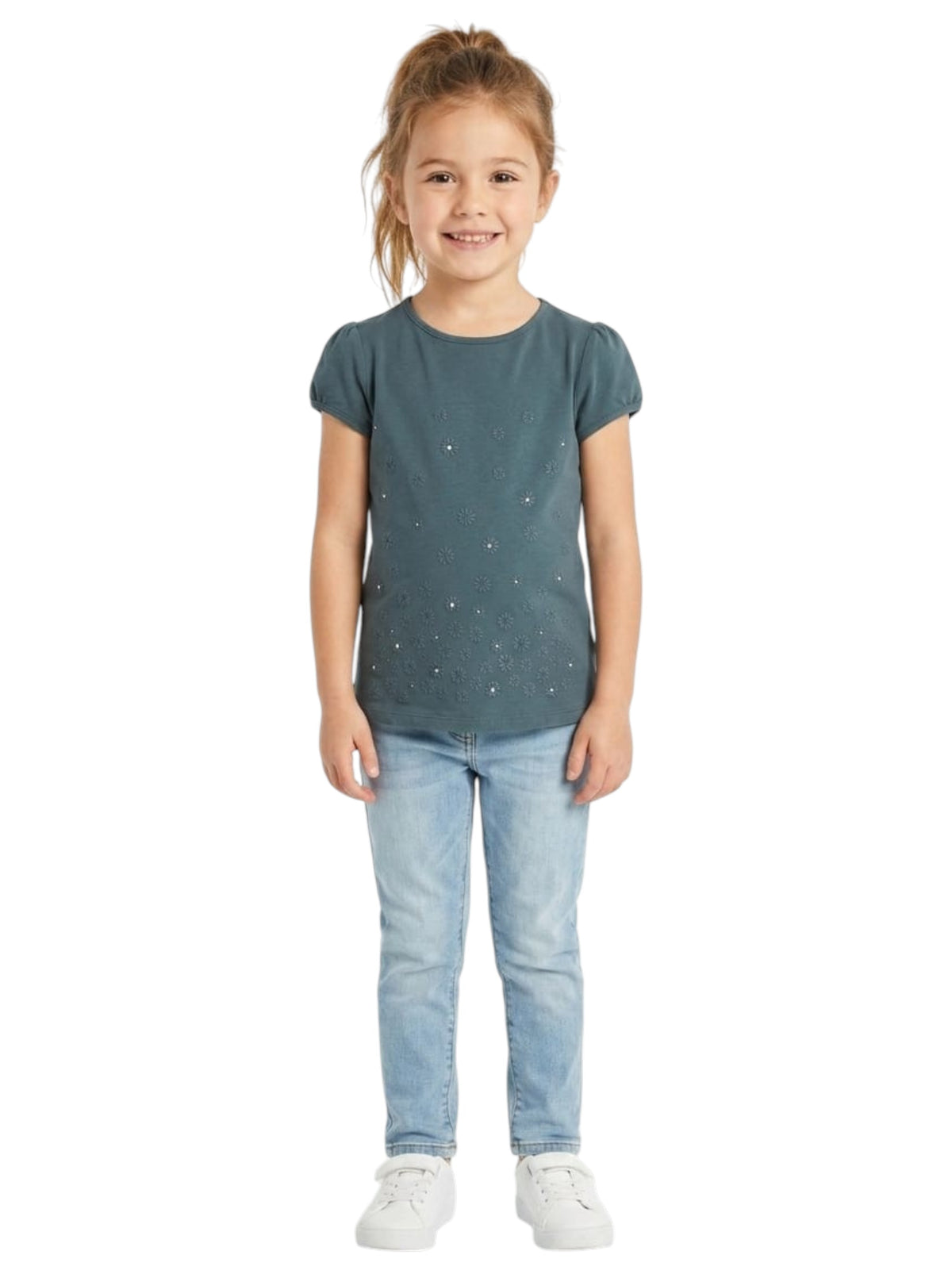Image for Kids Girl's Printed Top,Grey