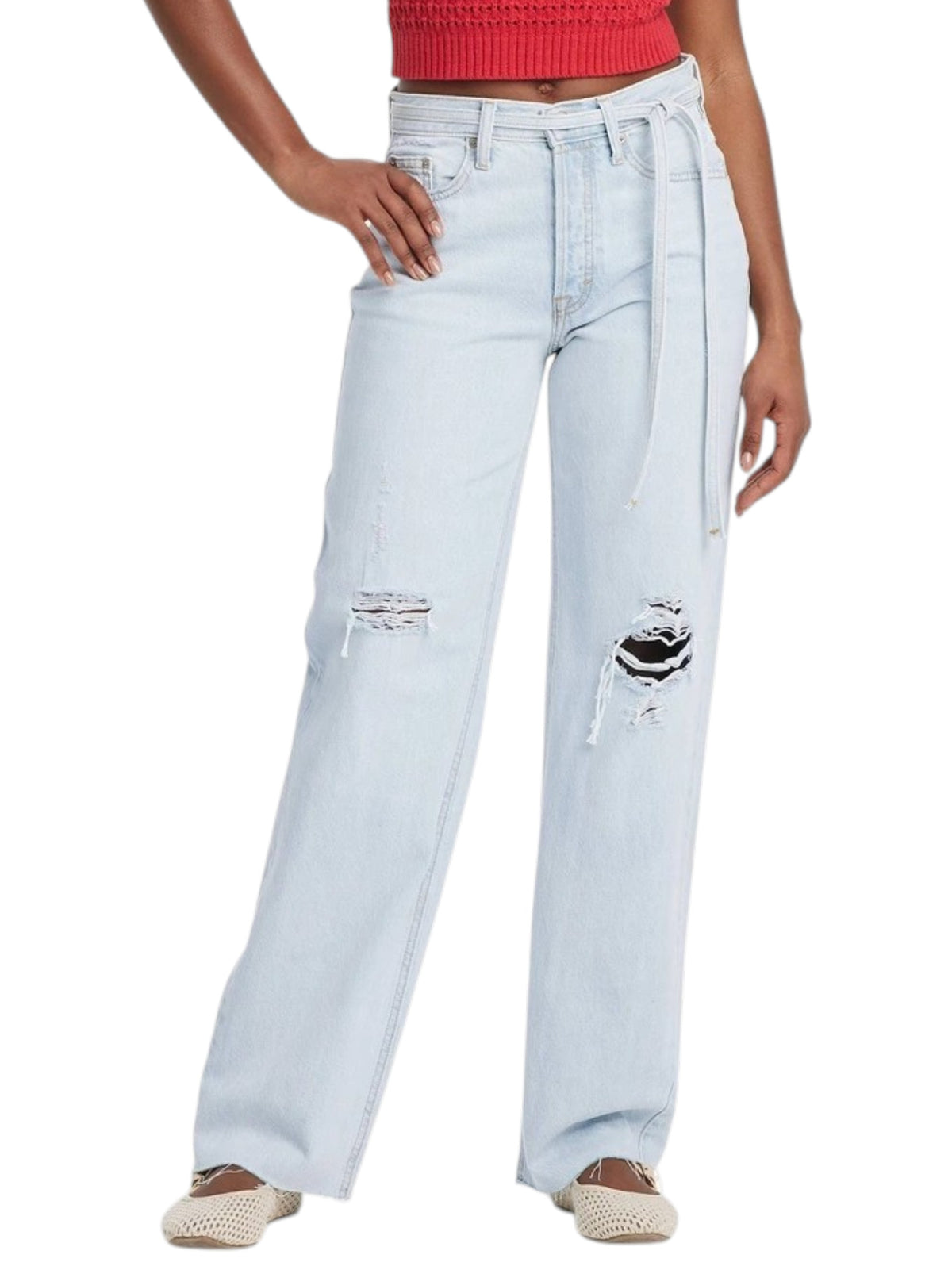 Image for Women's Ripped Jeans,Light Blue