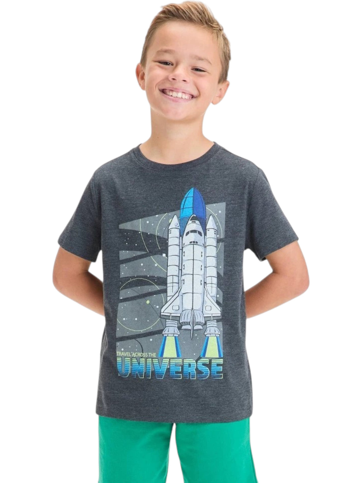 Image for Kids Boy's Printed Top,Dark Grey