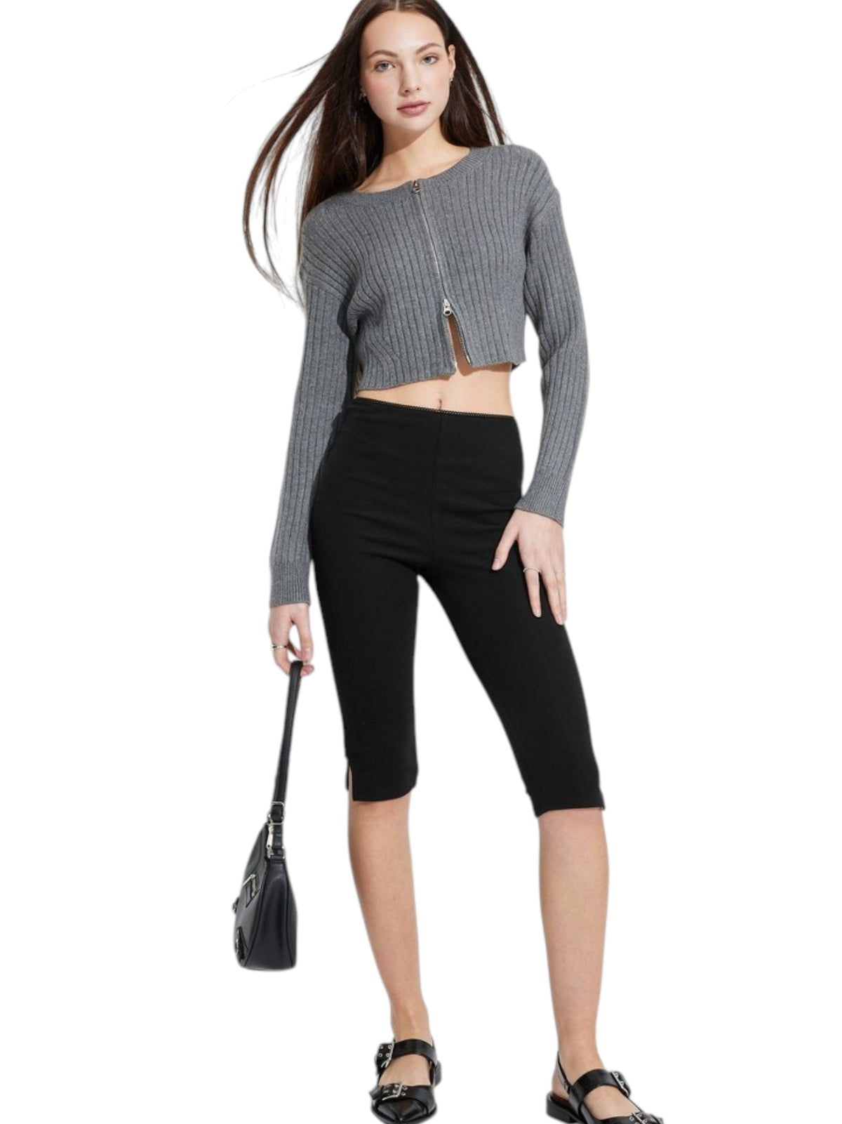 Image for Women's Plain Solid Capri Pant,Black