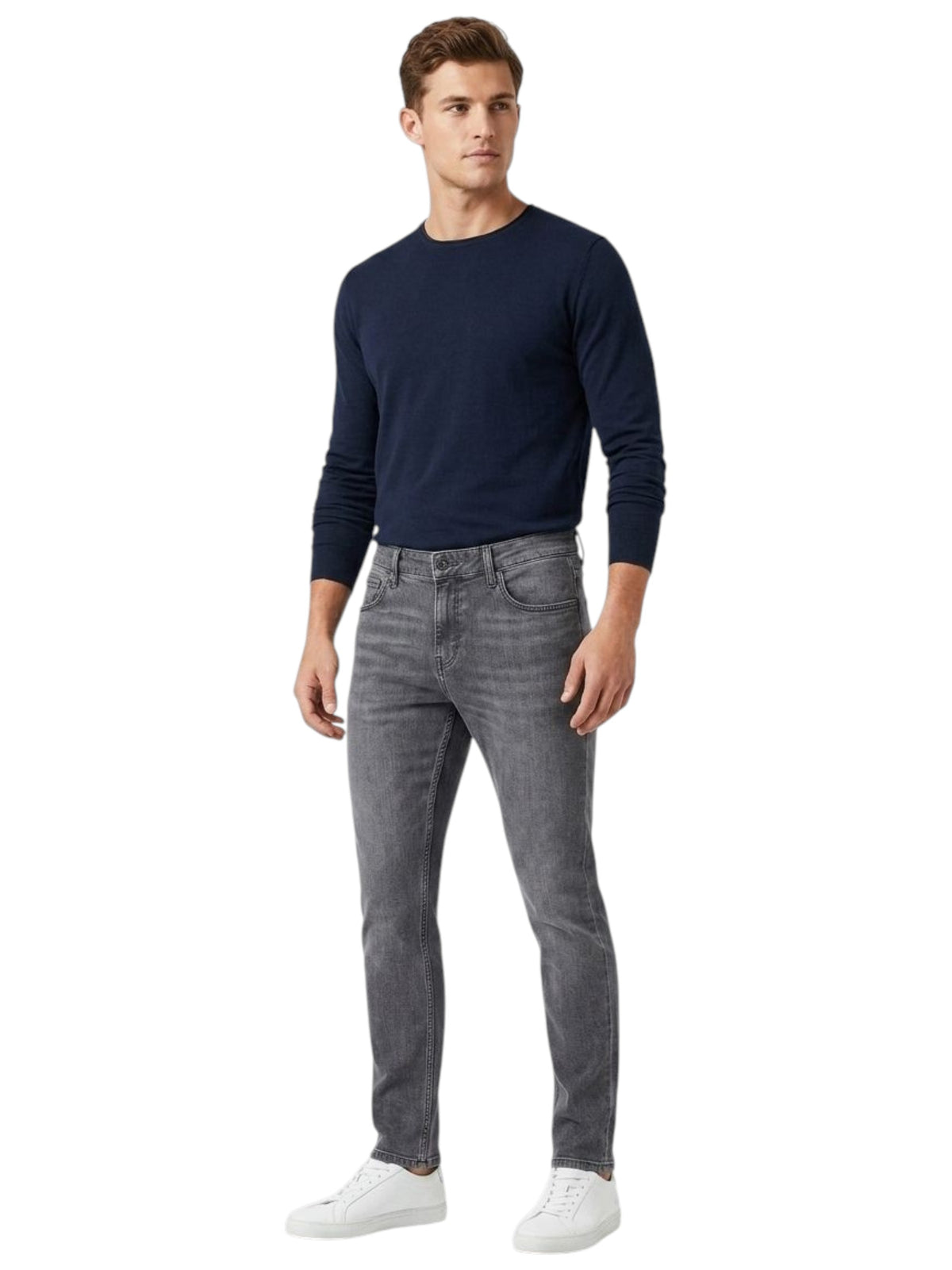 Image for Men's Plain Solid Jeans, Dark Grey