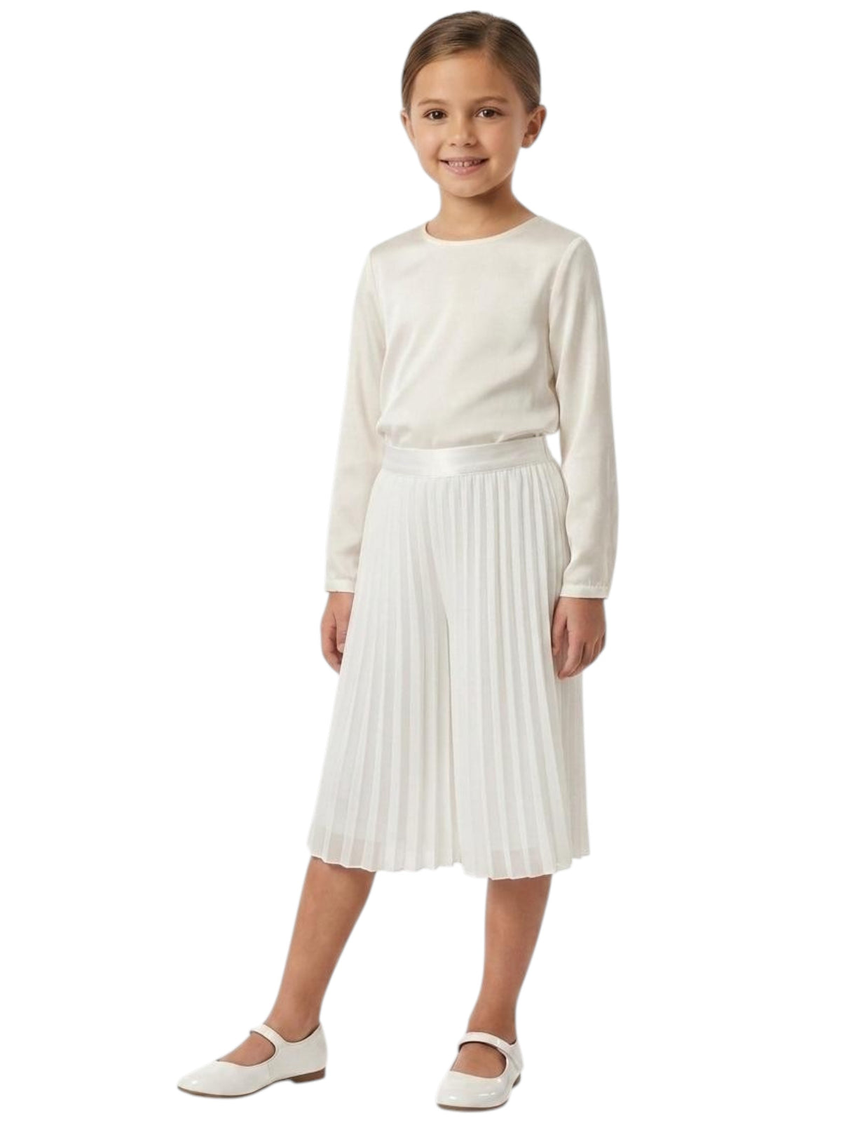 Image for Kids Girl's Plain Pleated Pant,White