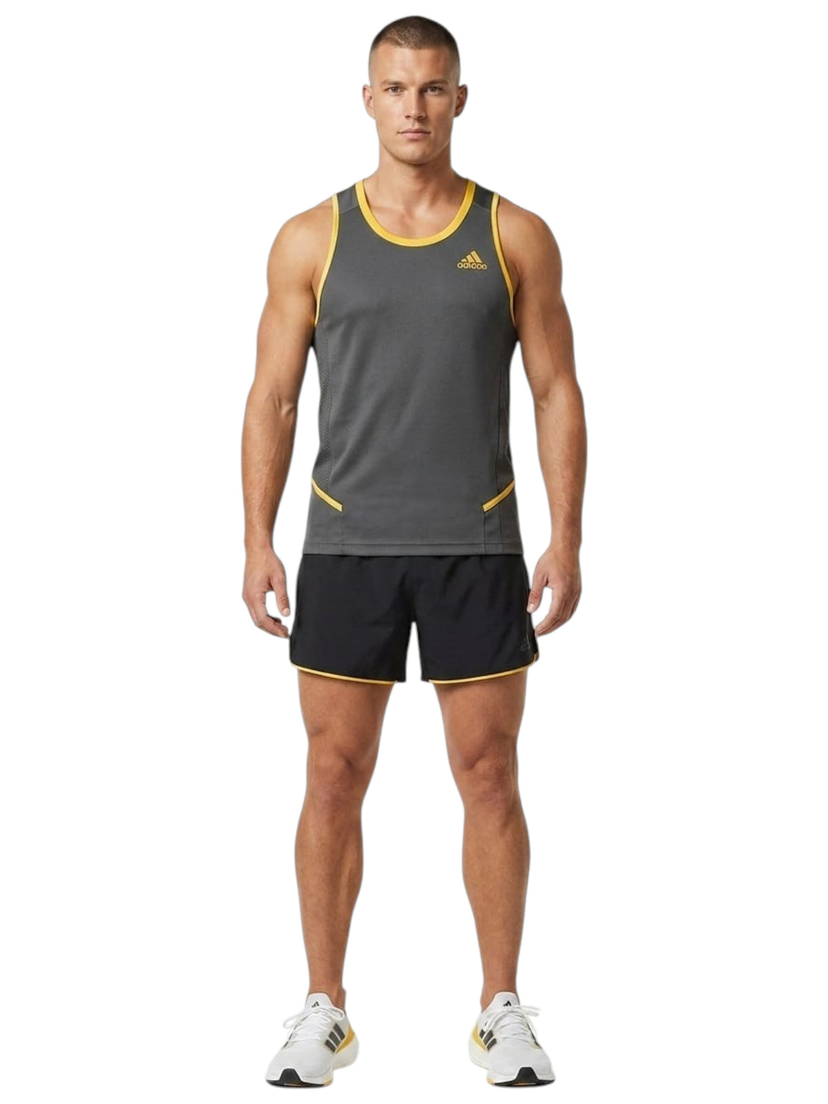 Image for Men's Brand Logo Printed Sport Top,Dark Grey