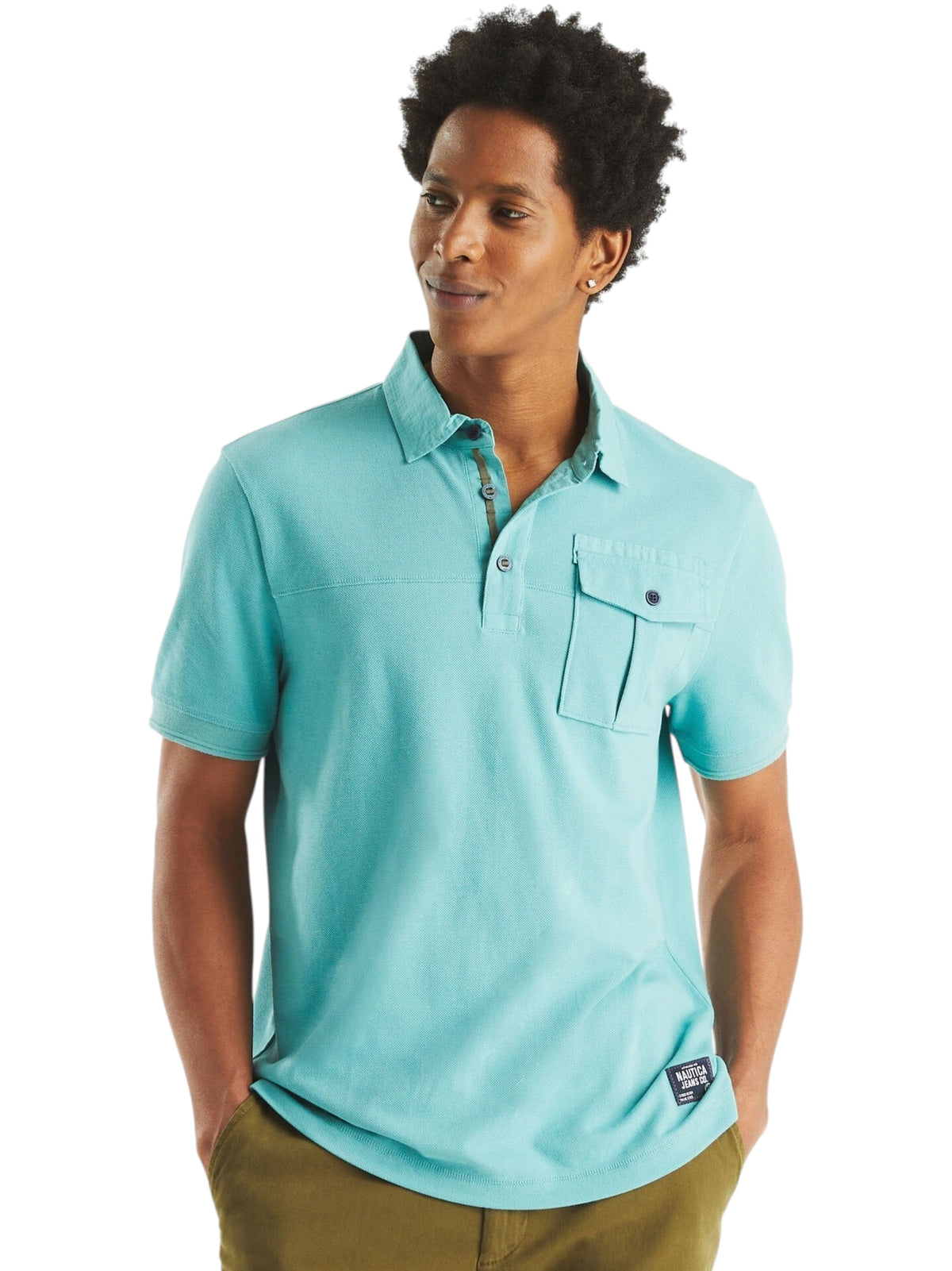 Image for Men's Plain Solid Top,Turquoise