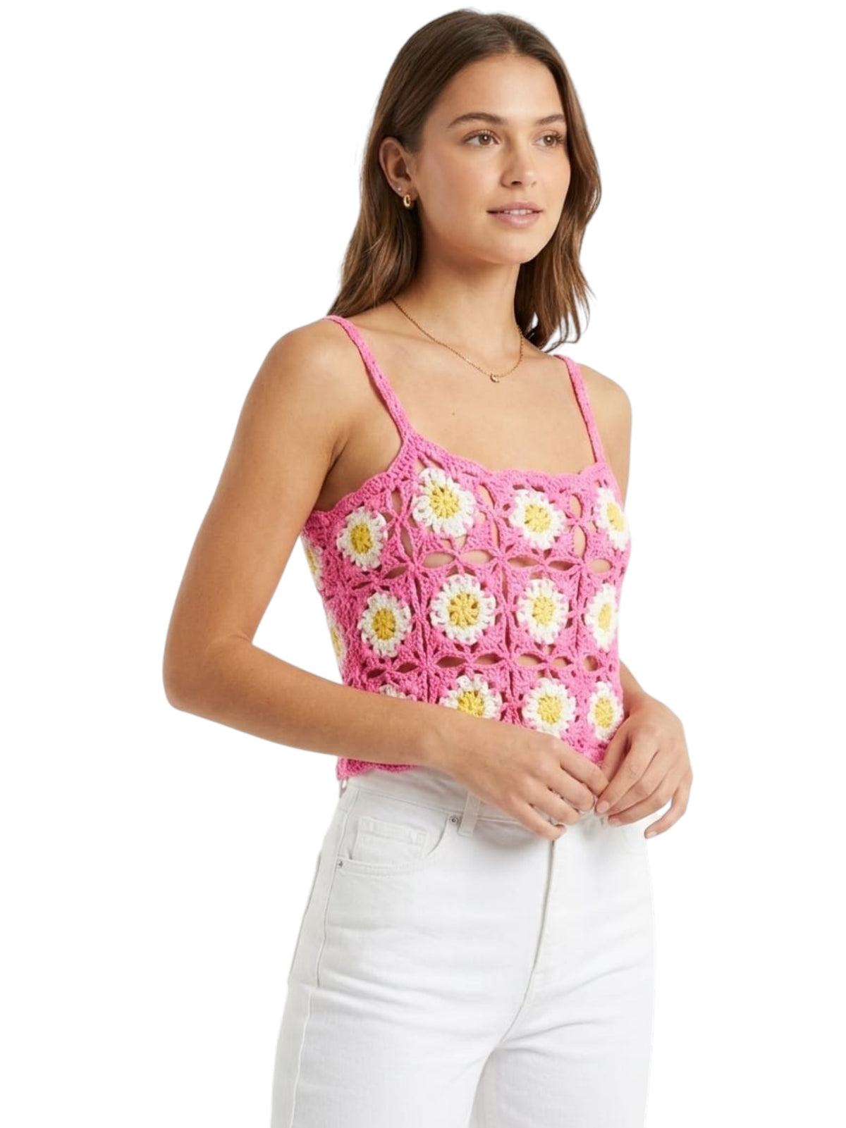 Image for Women's Open Knitted Top,Pink