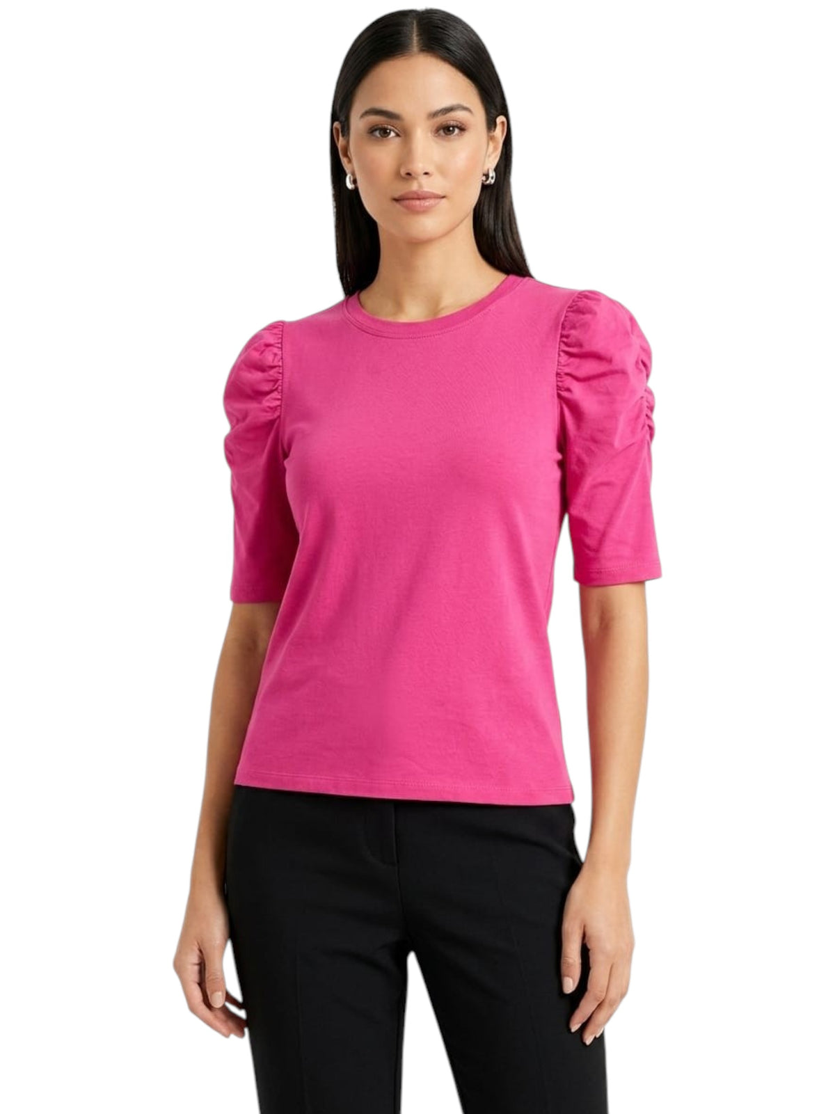 Image for Women's Plain Solid Top,Fuchsia