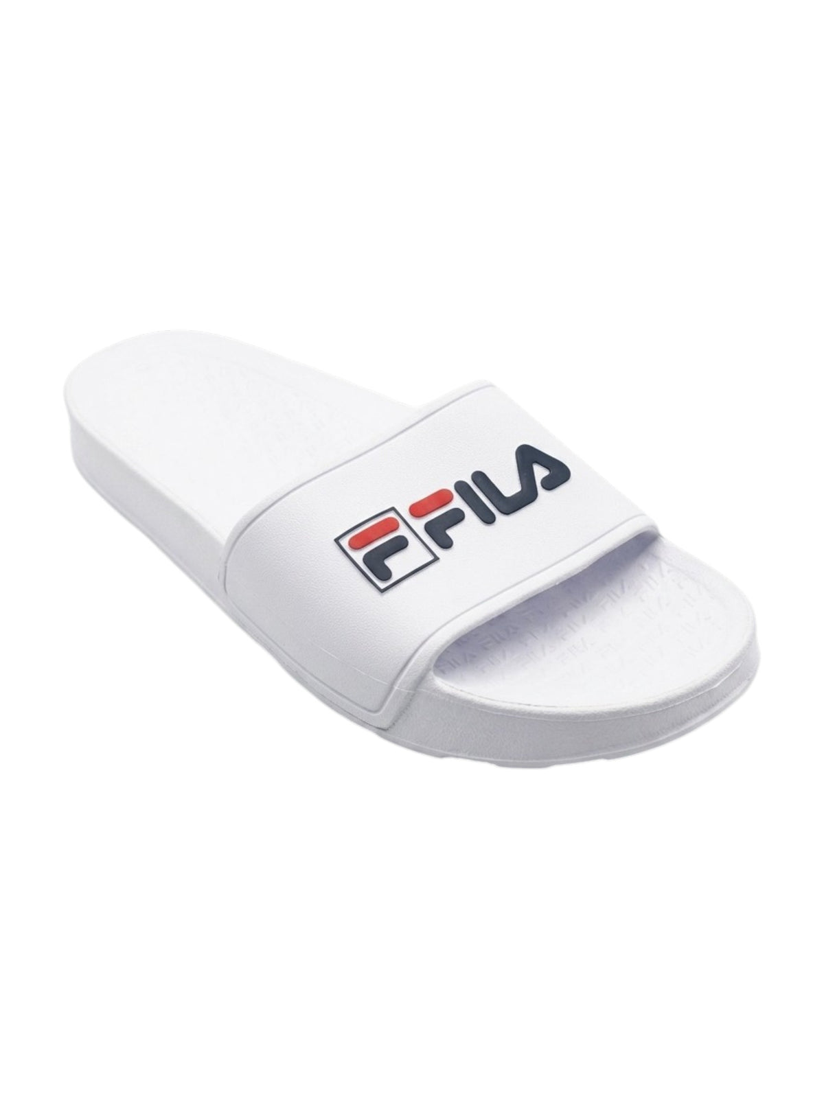 Image for Men's Logo Patched Slippers,White