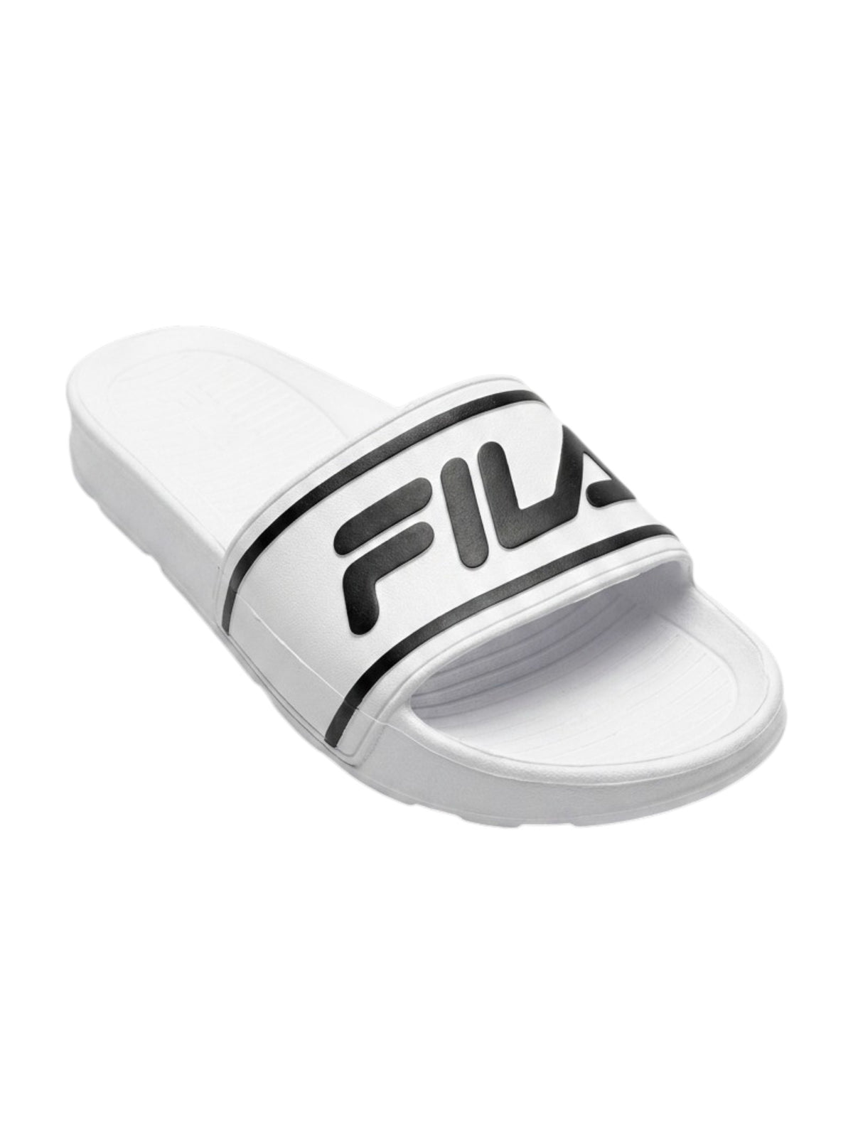 Image for Women's Logo Patched Slippers,White