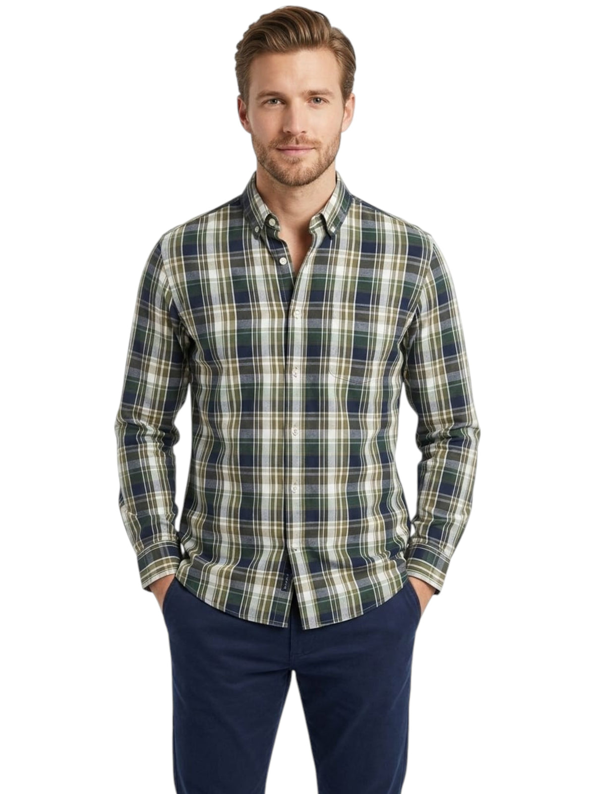 Image for Men's Plaid Dress Shirt,Multi