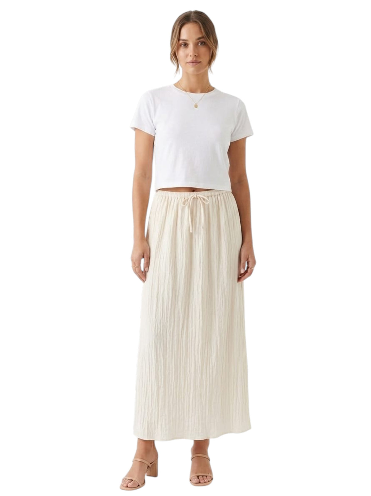 Image for Women's Plain Skirt,Light Beige
