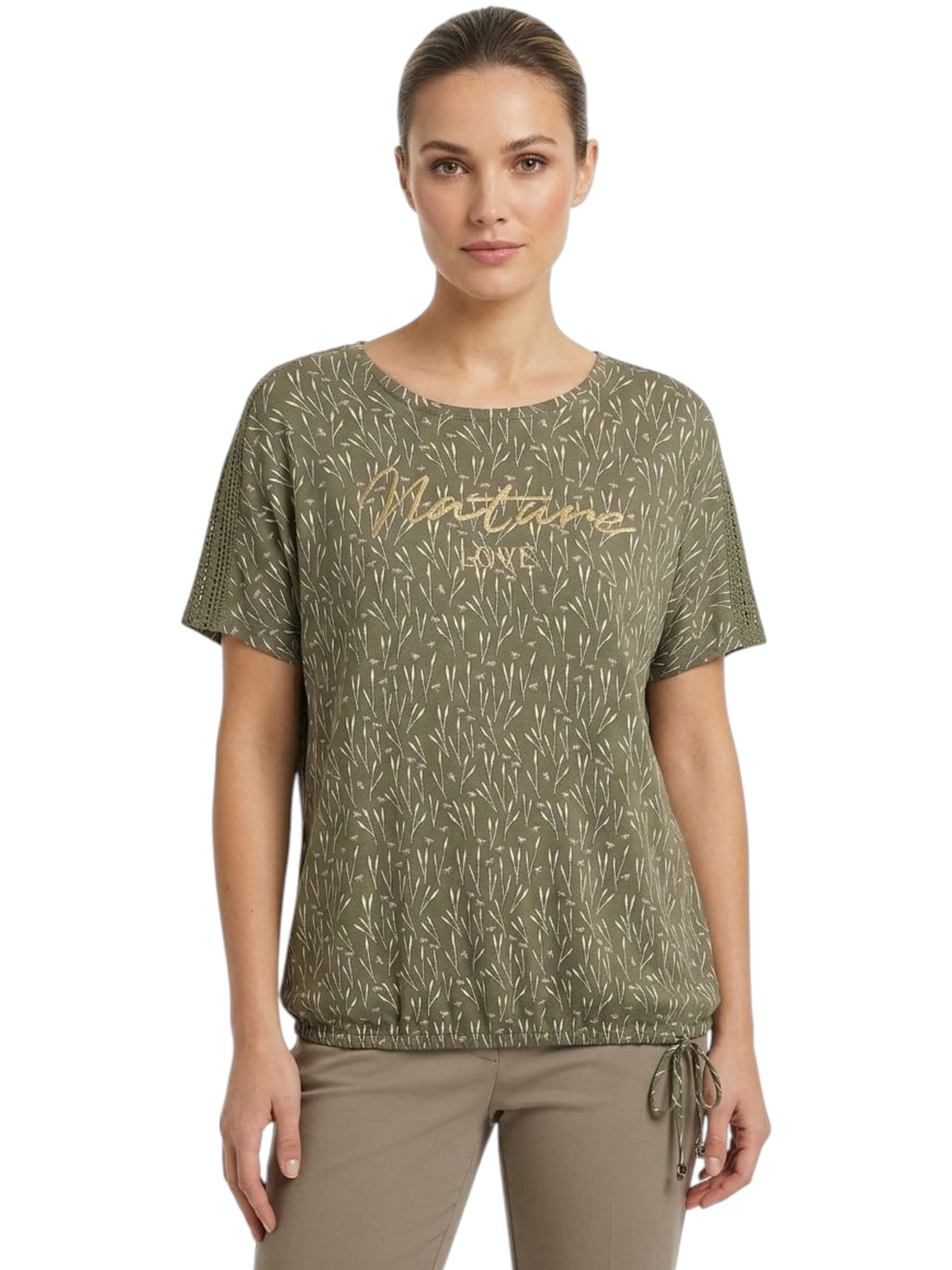 Image for Women's Printed Top,Olive