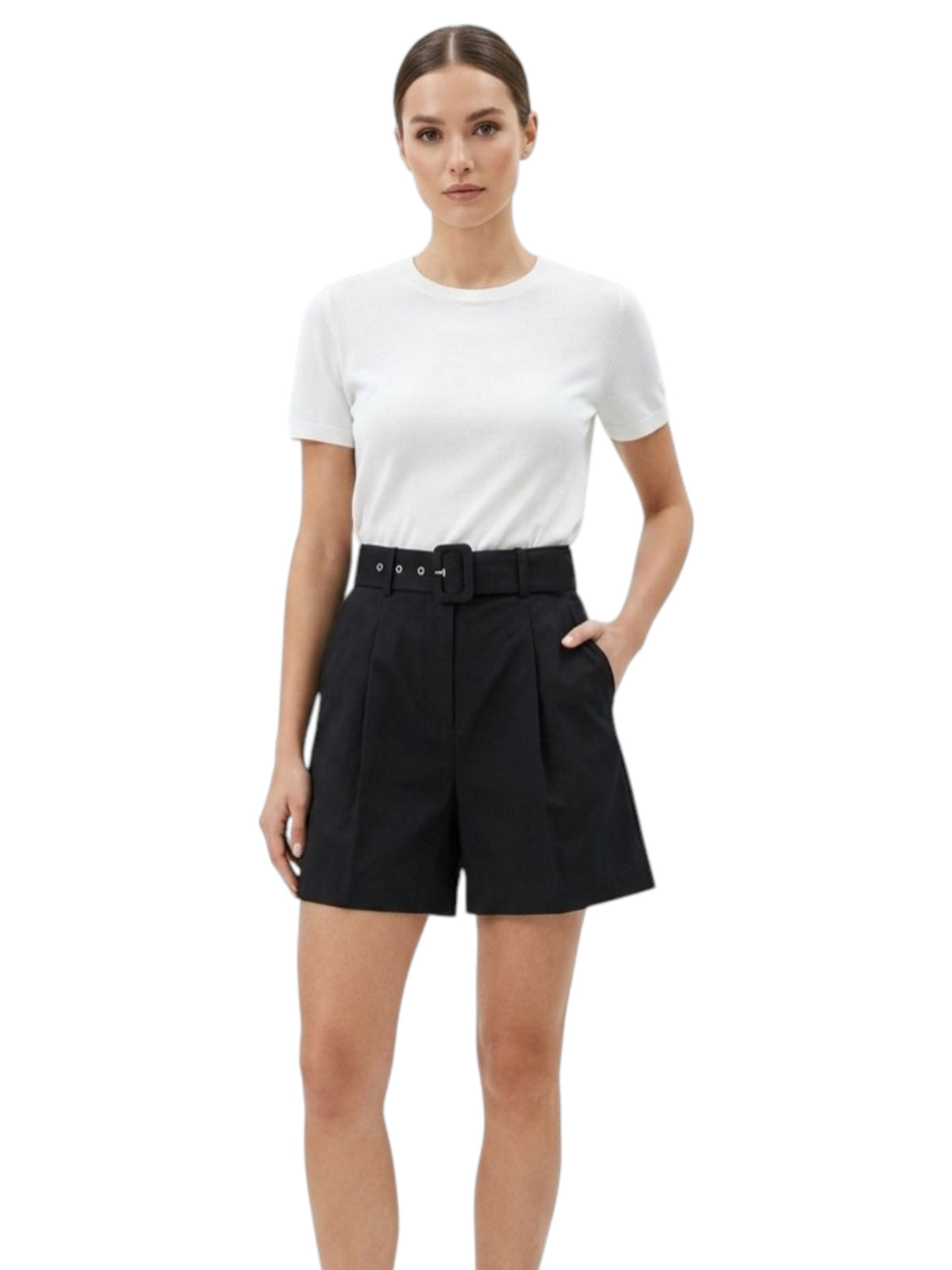 Image for Women's Plain Short & Belt,Black