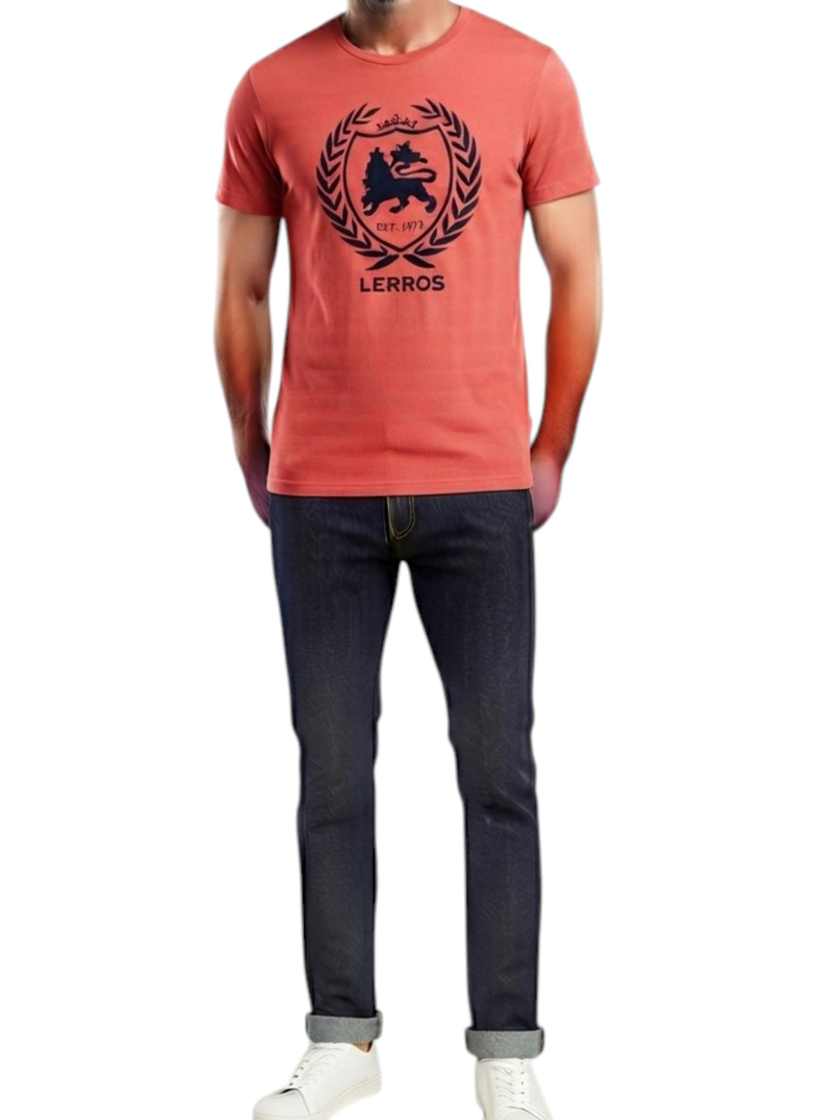 Image for Men's Printed Top,Dusty Orange